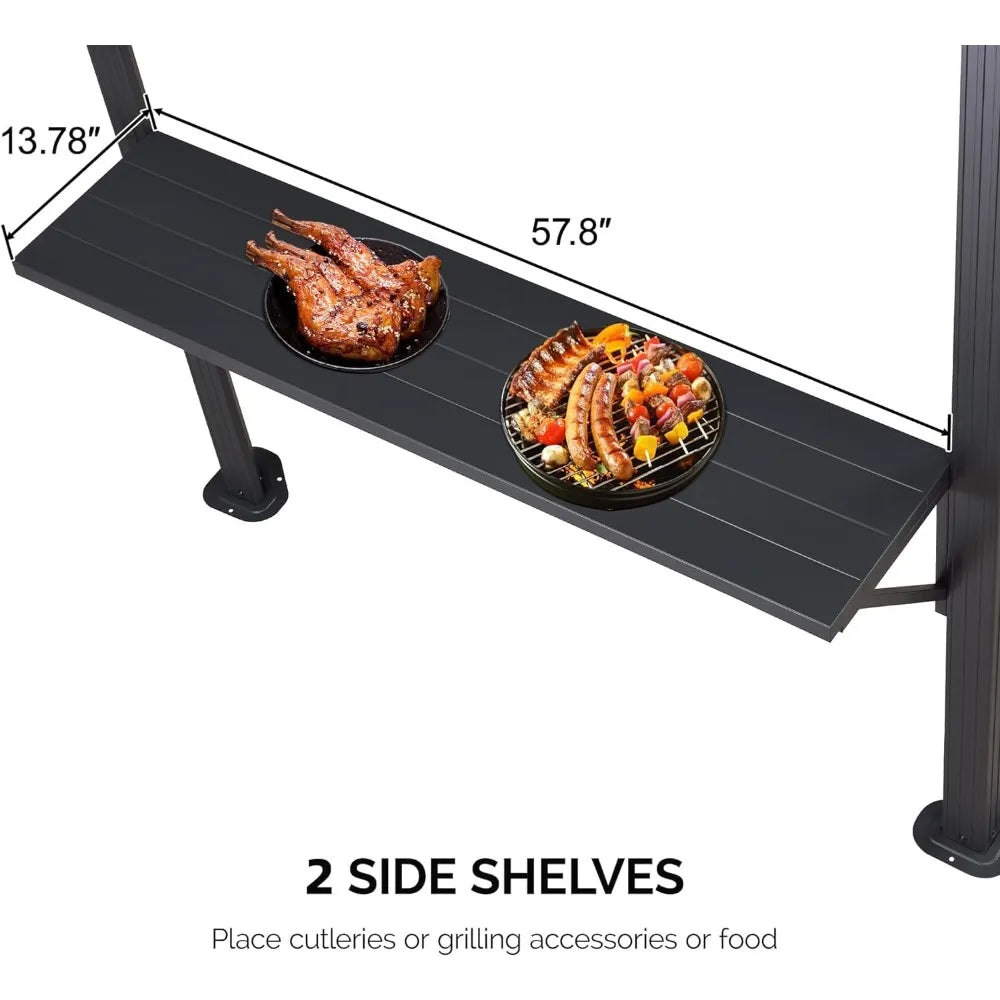 Six By Eight Foot Hardtop Grill Gazebo For Patio Shelter Pro