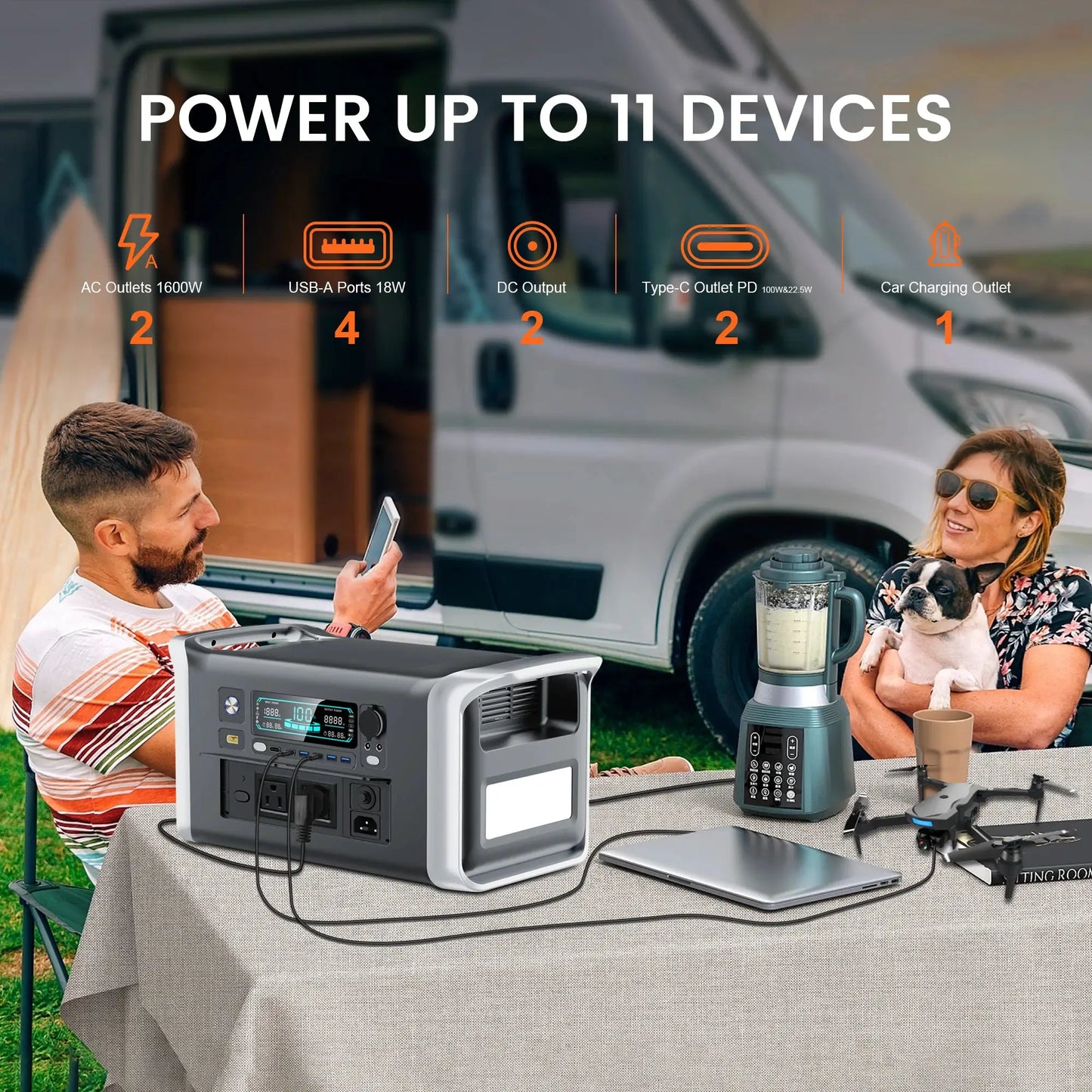 CTOLITY AP1000 1600W Solar Generator 1024Wh Portable Power Station LiFePO4 Battery 1 Hr Fast Charge Outdoor Camping RV Home Back by Beastly Survival Outlet