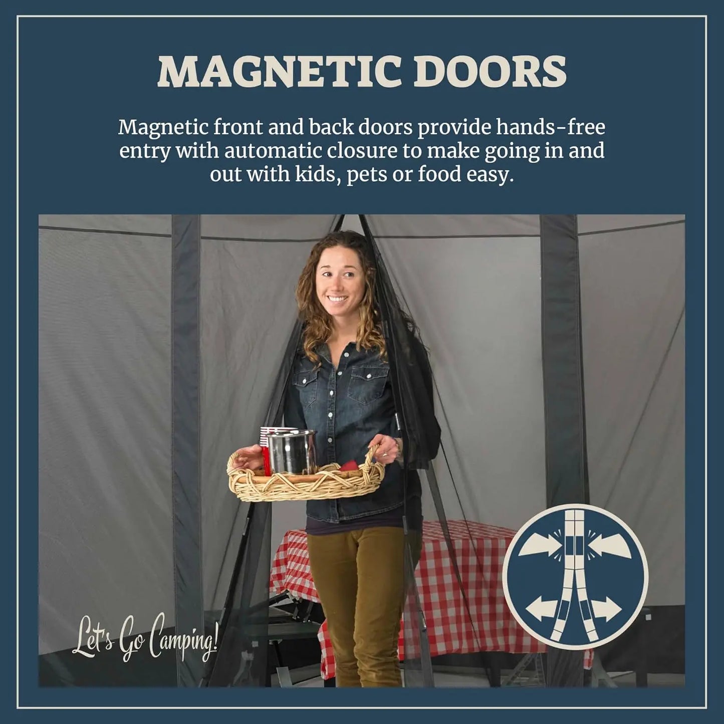 Magnetic Screen House Tent for Camping Travel Picnics Tailgating