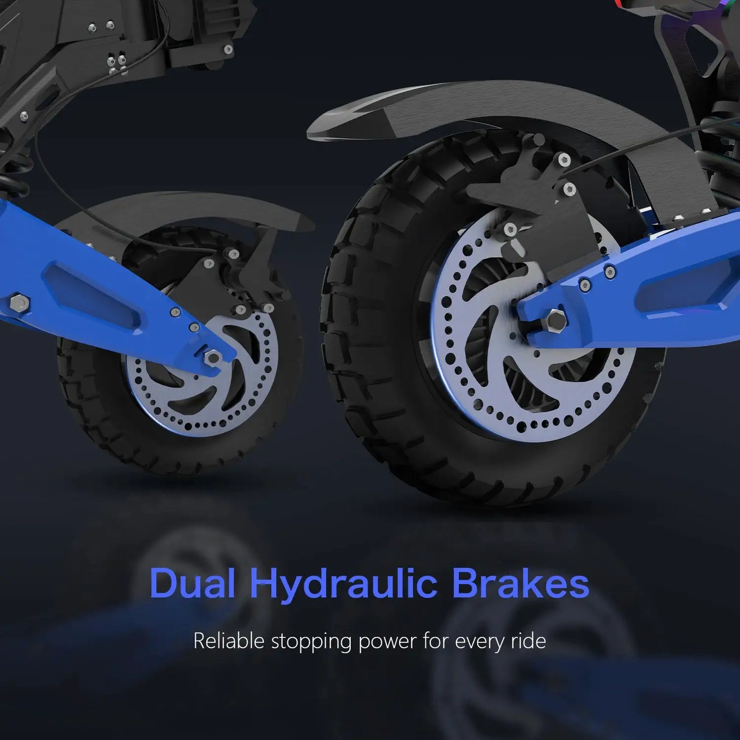 REDDYDY RD2 Electric Offroad Scooter 50MPH Max Speed 5000W Peak Dual Motors Adult Scooter 60V25Ah High Capacity Battery 55Miles Long Range 3-riding Modes 10.5" Off-Road Tires Dual Hydraulic Disc Brakes Dual Shock Absorbers NF by Beastly Survival Outlet