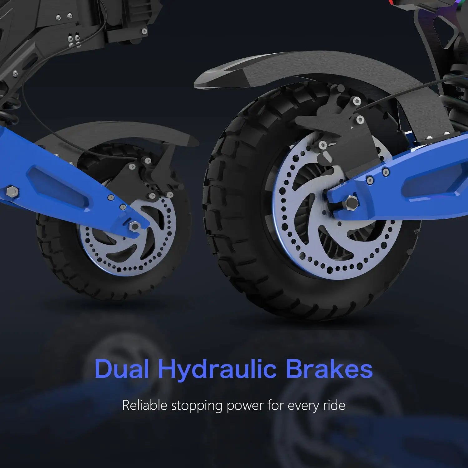 REDDYDY RD2 Electric Offroad Scooter 50MPH Max Speed 5000W Peak Dual Motors Adult Scooter 60V25Ah High Capacity Battery 55Miles Long Range 3-riding Modes 10.5" Off-Road Tires Dual Hydraulic Disc Brakes Dual Shock Absorbers NF by Beastly Survival Outlet