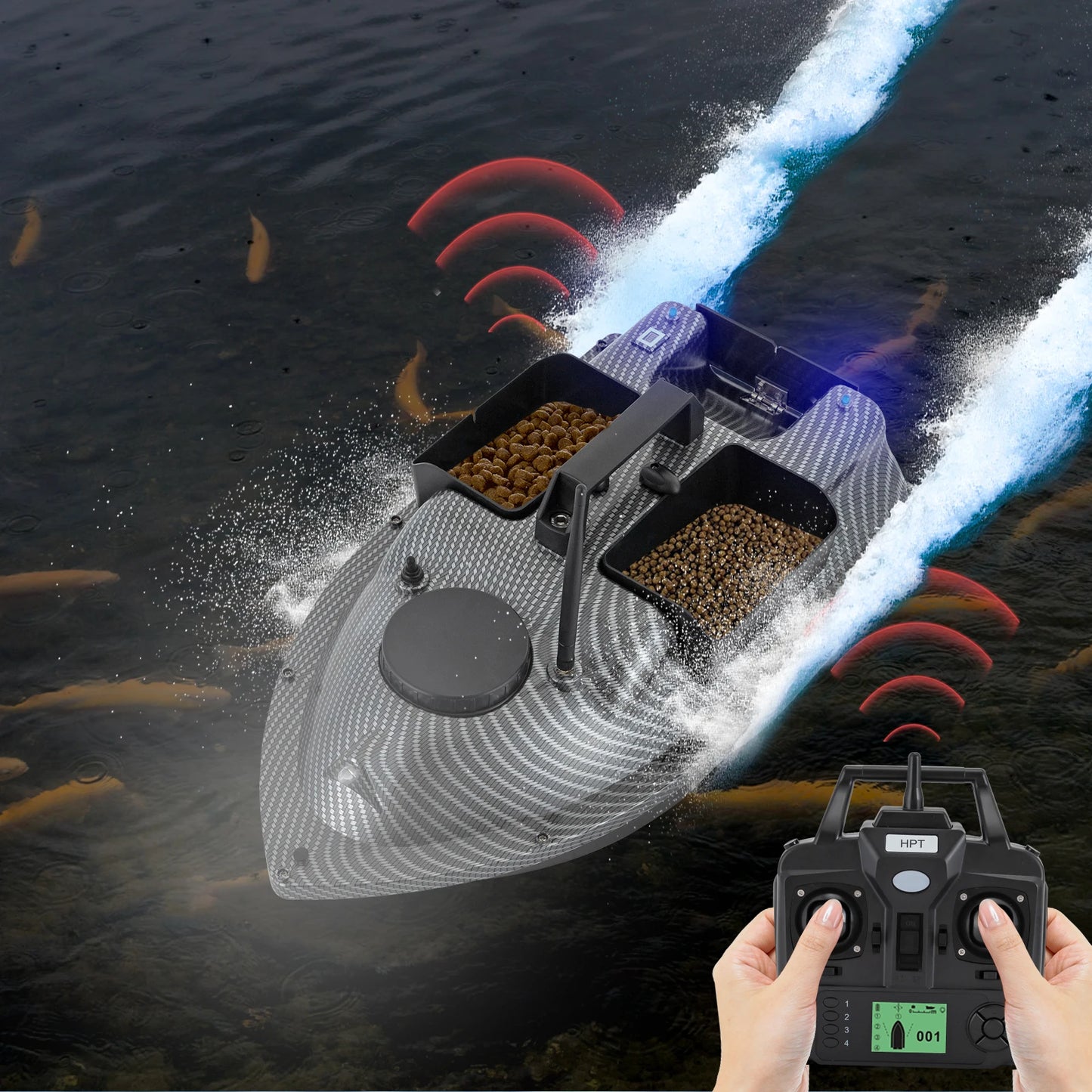Rechargeable GPS Fishing Bait Boat With 2 Batteries 2kg