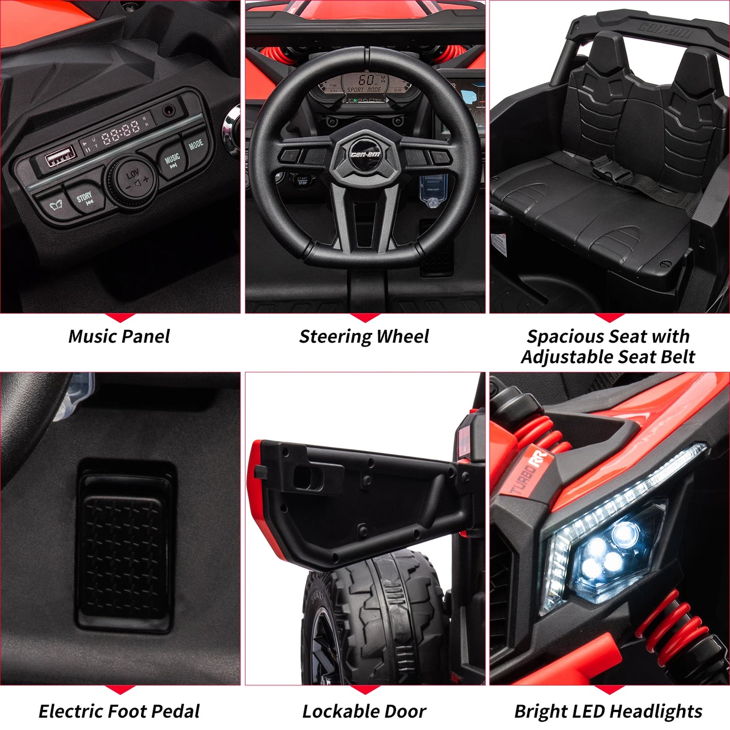 Licensed Can Am Electric Kids UTV Ride On Car Remote