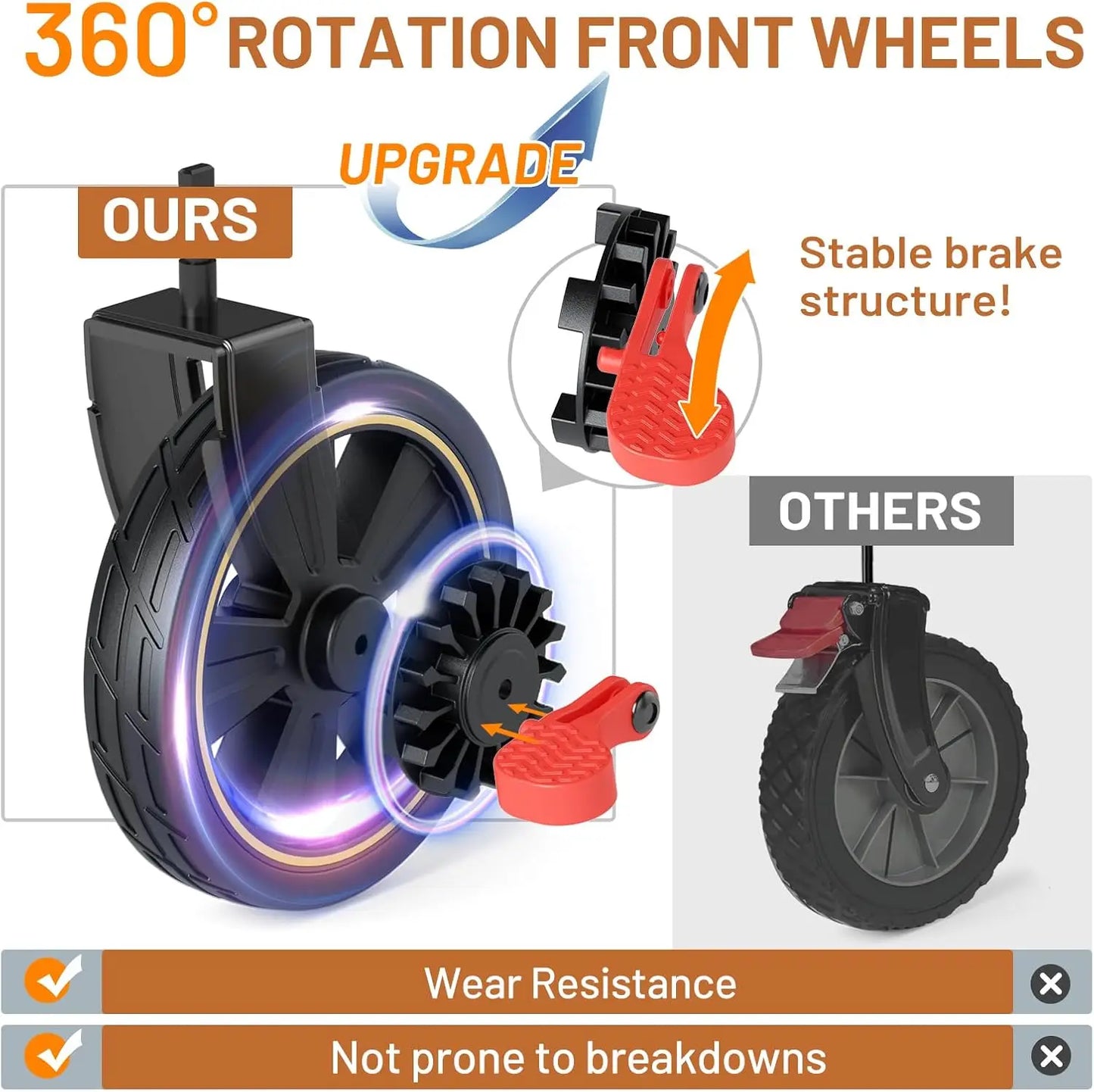 Extended Collapsible Wagon With Brakes And Cargo Net 350Lbs