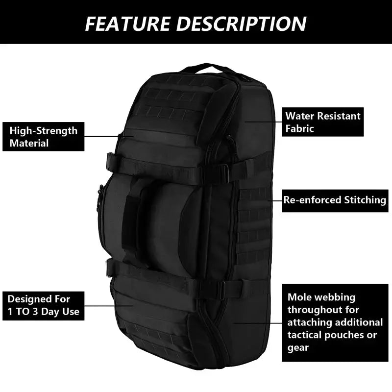 LQARMY 30L 45L 80L Sport Travel Bag Molle Tactical Backpack Gym Fitness Bag Large Duffle Bags for Camping Hunting Fishing by Beastly Survival Outlet
