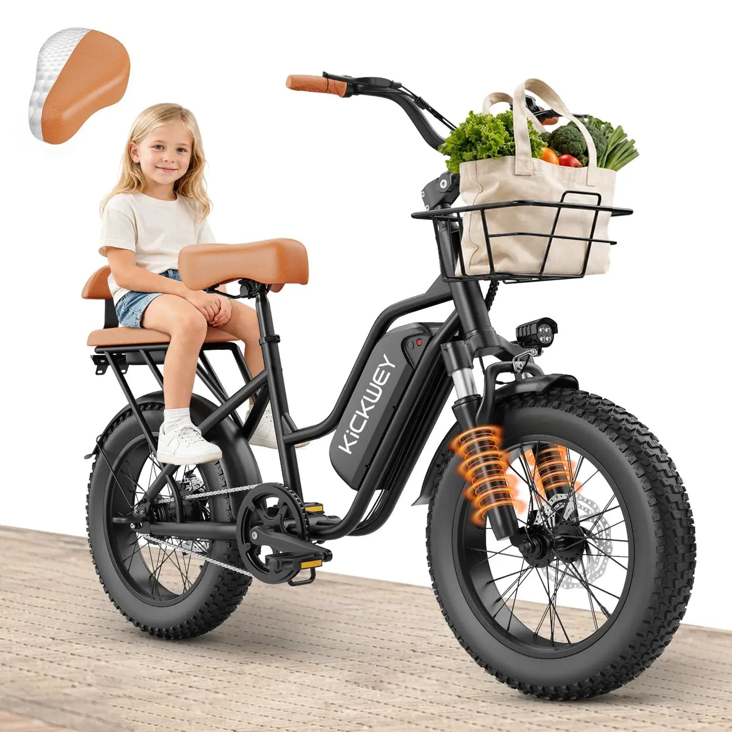 Kickwey LD20 250W Electric Bike 1500W 20x3' Fat Tire Electric Mountain Bike Electric Bicycle 48V 20AH Women's Electric Road Bike by Beastly Survival Outlet