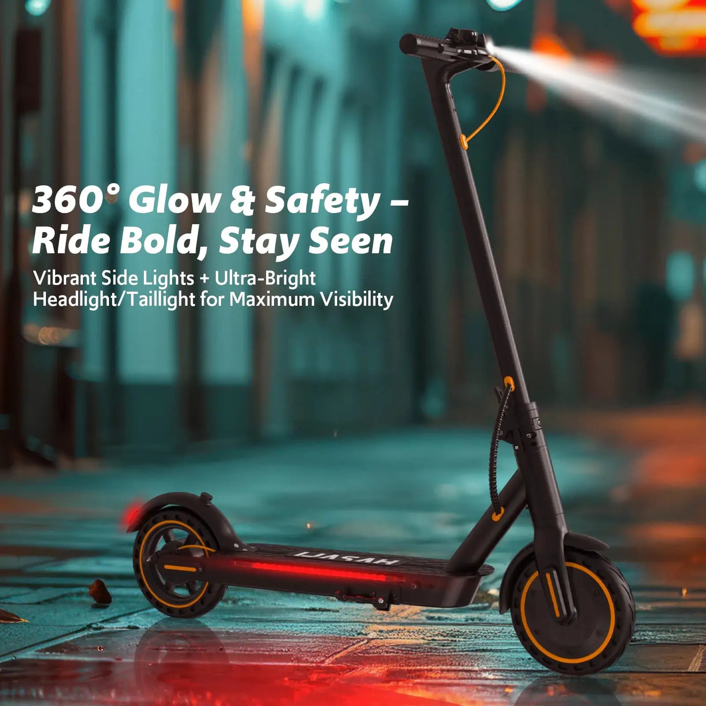 Electric Scooter Adults, 550W Motor, 19 Miles Range 19 MPH, UL Certified Folding E-Scooter for Adults Built-in Side Lights, Front Suspension with App Control by Beastly Survival Outlet
