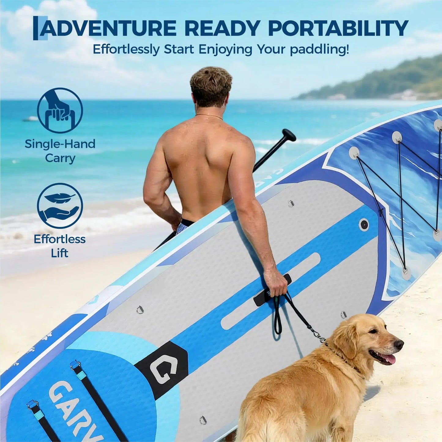 Extra Wide Stable Inflatable Stand Paddle Paddle Board for Adults & Youth – Ultra-Light PVC, Non-Slip EVA Deck, 450lbs Capacity, Adjustable Paddle, High Pressure Pump & Backpack by Beastly Survival Outlet