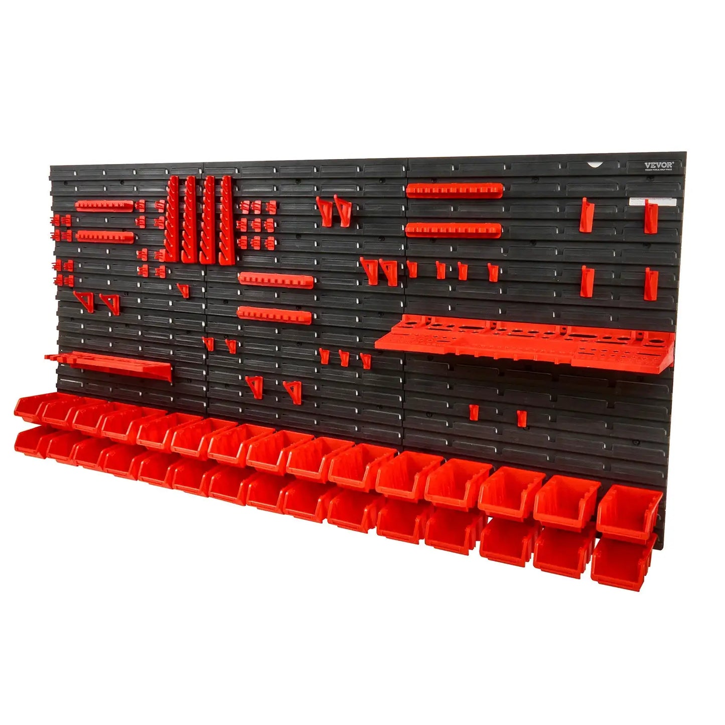 SucceBuy 30Bin Wall Mounted Storage Bins Parts Rack Organizer Garage with Wall Panels Hooks Plastic Shop Tool for Screw Nails by Beastly Survival Outlet