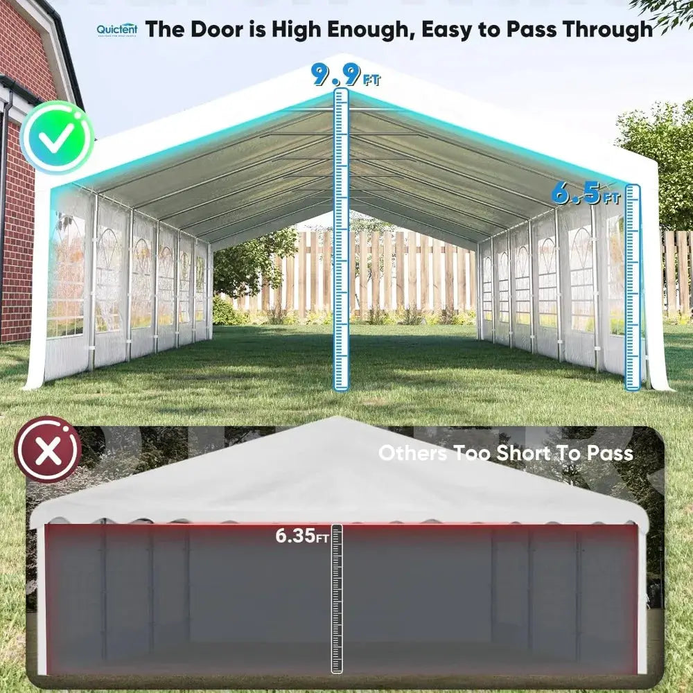 20x40 Party Tent Heavy Duty Outdoor Canopy Tent Carport Wedding Event Shelter BBQ Wedding Tents for Parties with Storage Bags(C by Beastly Survival Outlet