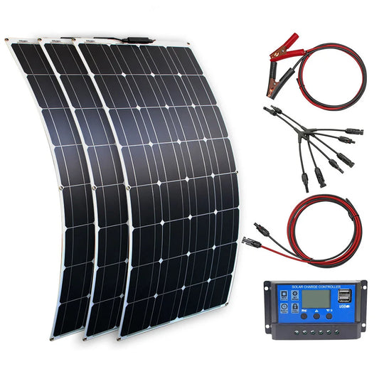 DGSUNLIGHT 100W Flexible Monocrystalline Solar Panel 12V 18V