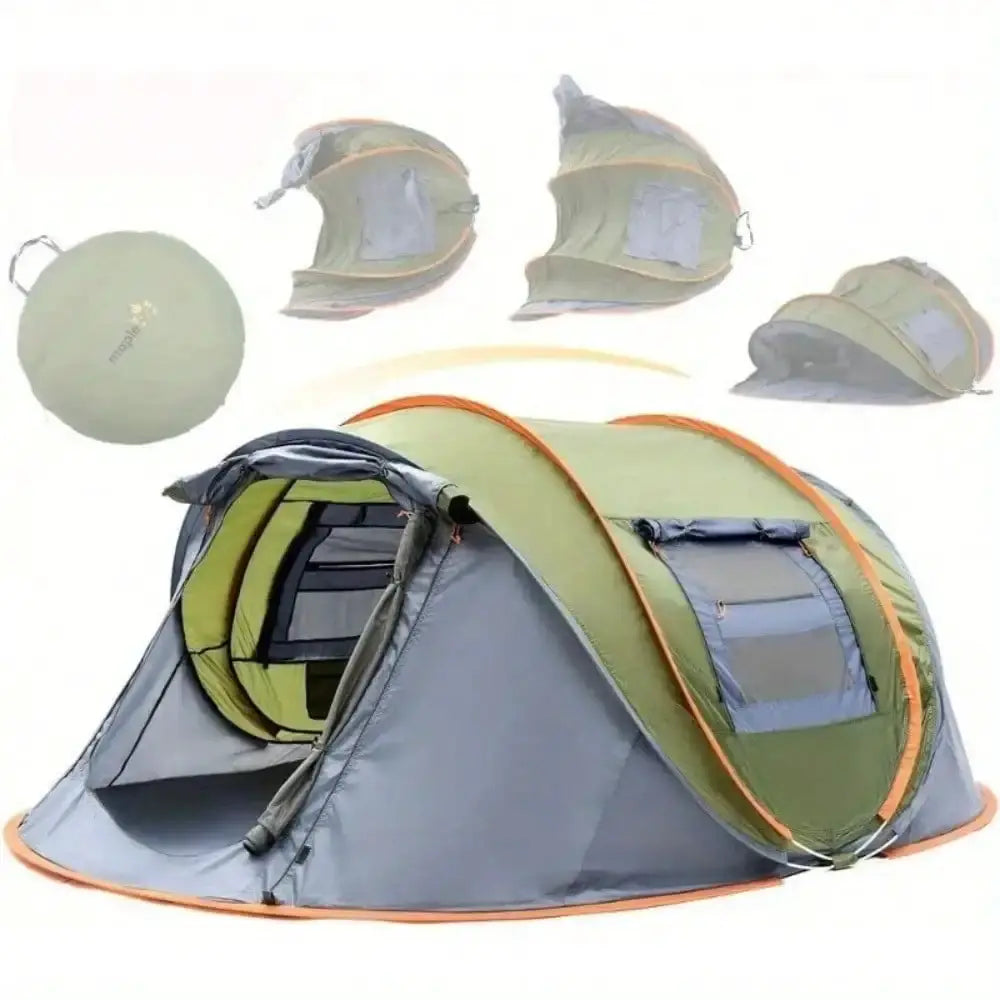 Easy Pop Up Camping Tent 4 Person Two Doors Waterproof UPF50 by Beastly Survival Outlet