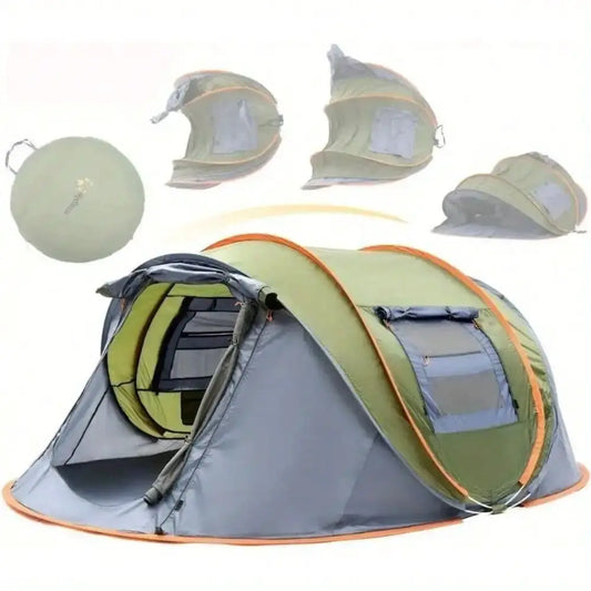 Easy Pop Up Camping Tent 4 Person Two Doors Waterproof UPF50 by Beastly Survival Outlet