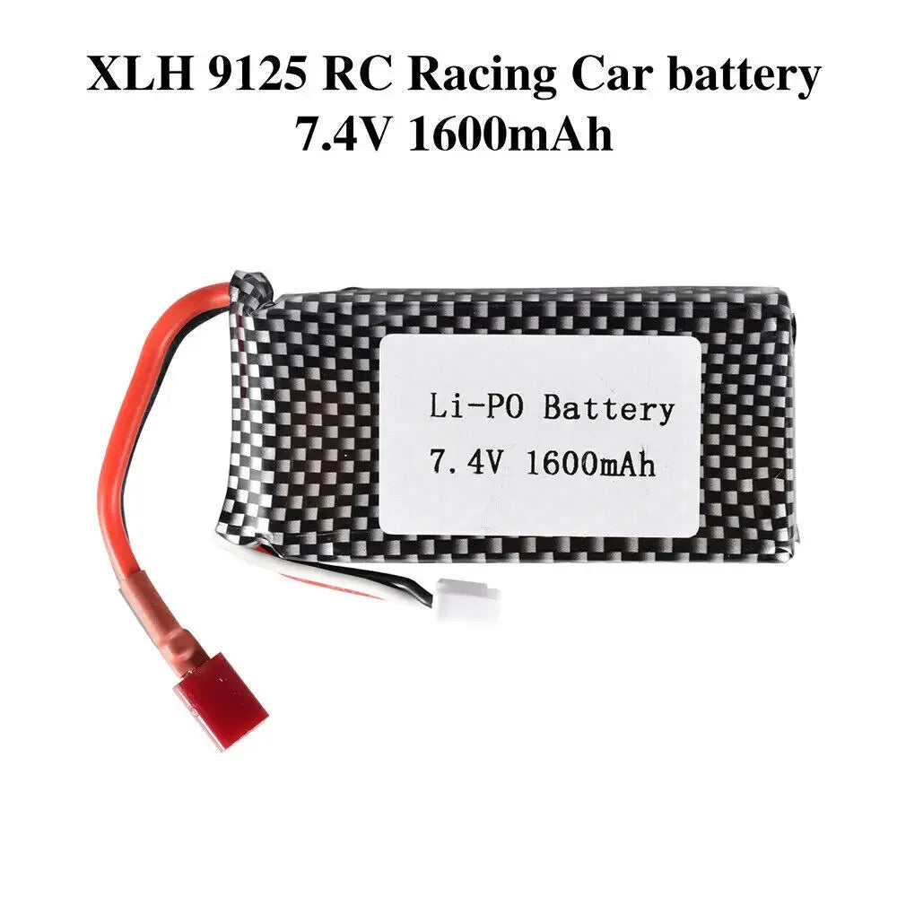 7.4V 1600mAh LiPo Battery and Charger for RC Trucks and Cars
