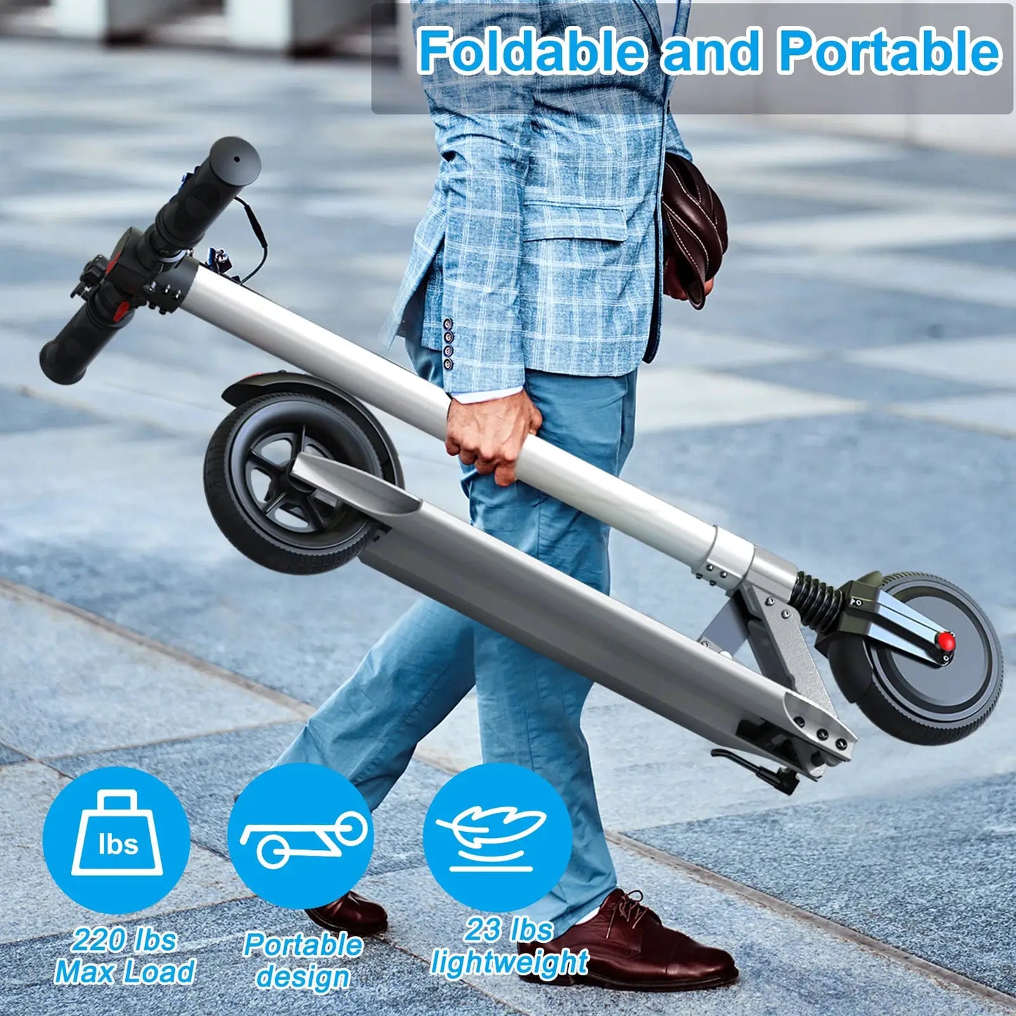 Electric Scooter Commuter E-Bike Foldable Commuter E-Scooter With Cruise Control Dual Braking System Shock Absorption by Beastly Survival Outlet