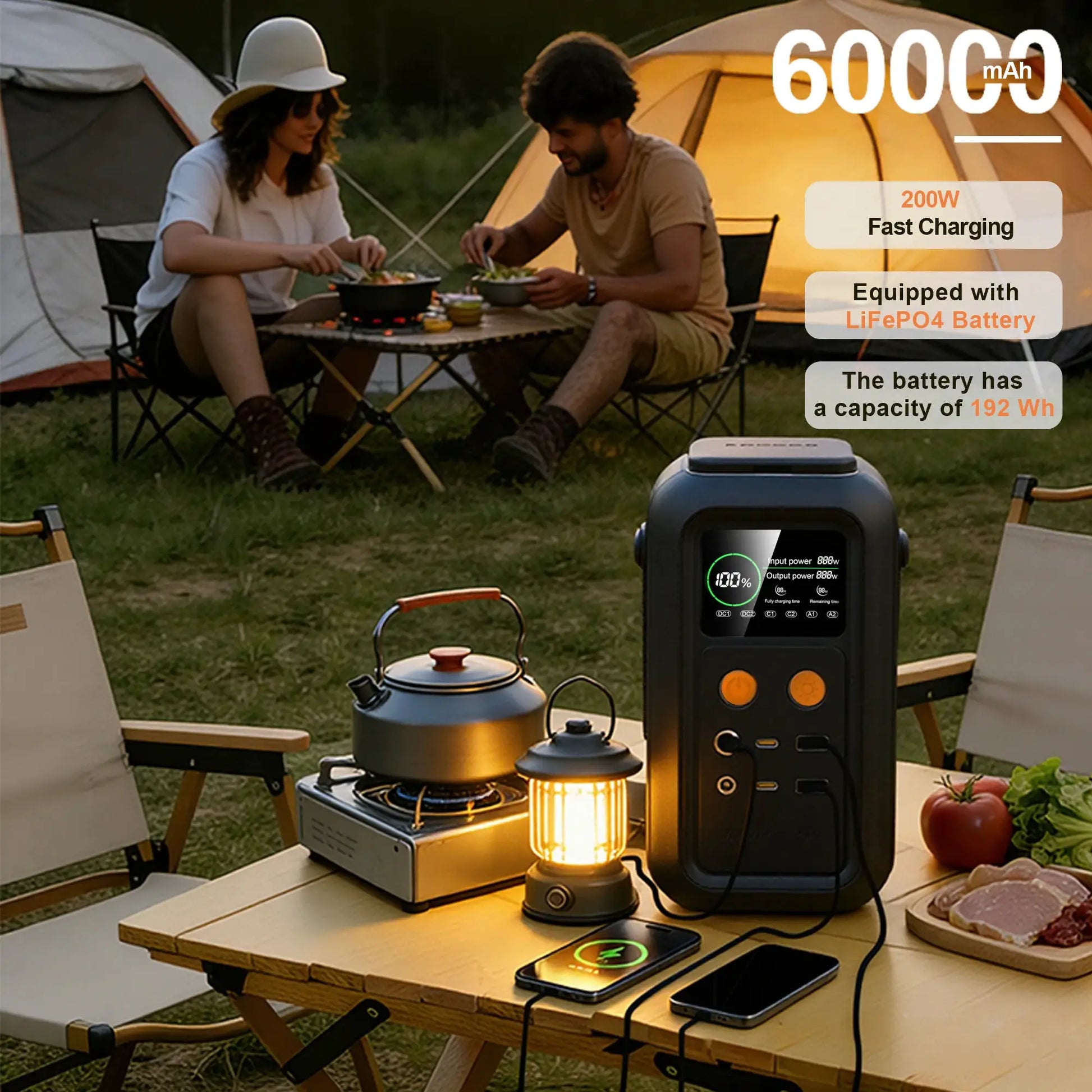 CTOLITY AXP200 200W 192Wh Energy Storage Power Supply 60000mAh Portable Mobile Power Station Solar Generator Lifepo4 Battery by Beastly Survival Outlet