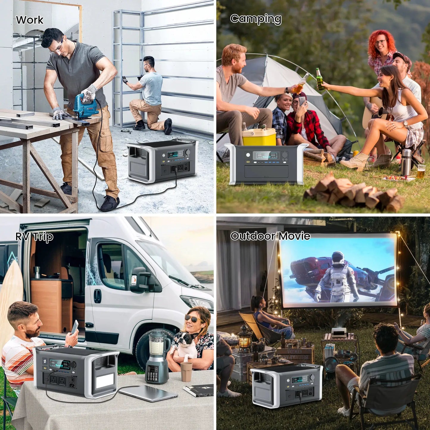 CTOLITY AP1000 1600W Solar Generator 1024Wh Portable Power Station LiFePO4 Battery 1 Hr Fast Charge Outdoor Camping RV Home Back by Beastly Survival Outlet