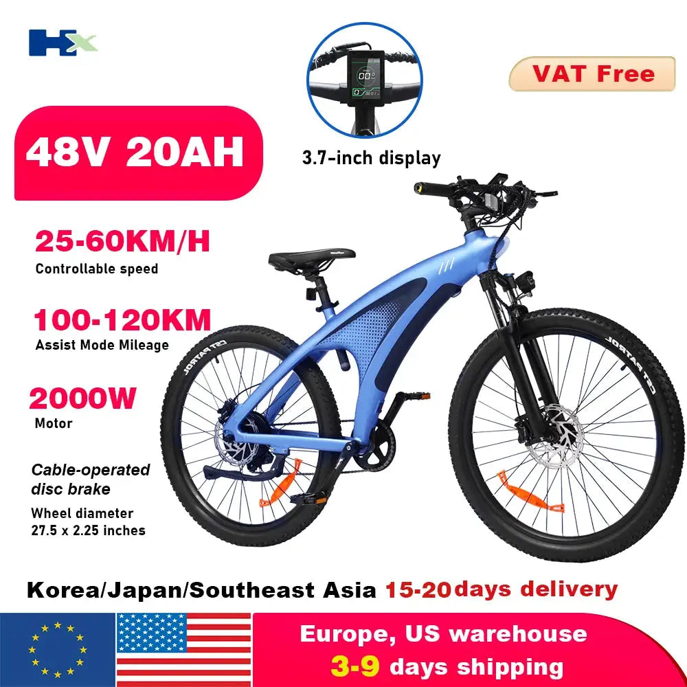 HX Q5 Ebikes 2000W Adults Electric Bike Bicycle 2000W 48V 20AH 27.5 Inch Off-Road Tire Electric E Bikes Mountain Ebike by Beastly Survival Outlet