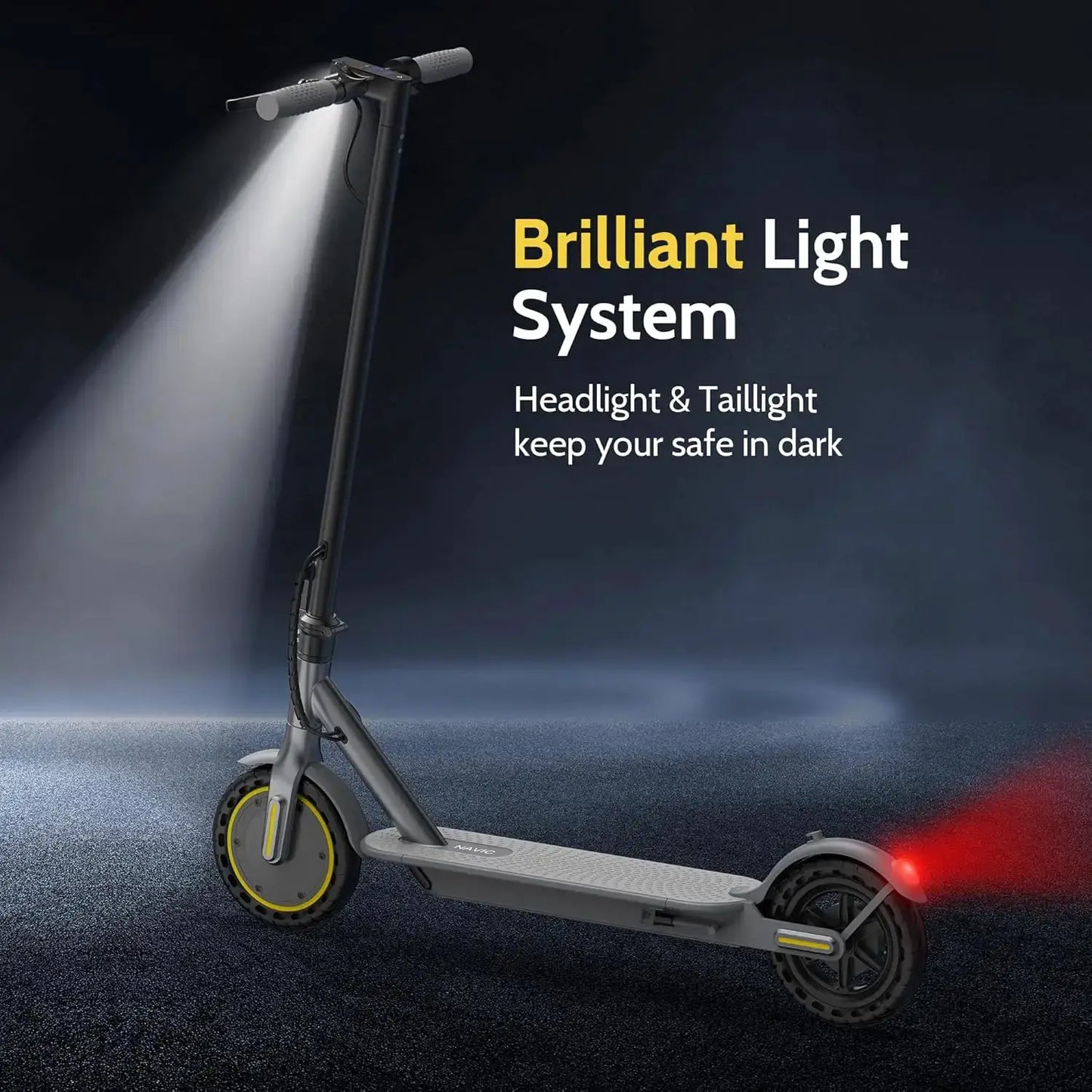 NAVIC T5 Electric Scooter 350W 19MPH APP Smart Control Scooter 8.5inch Solid tire Folding E-Scooter 22Miles Max Range for Adult by Beastly Survival Outlet