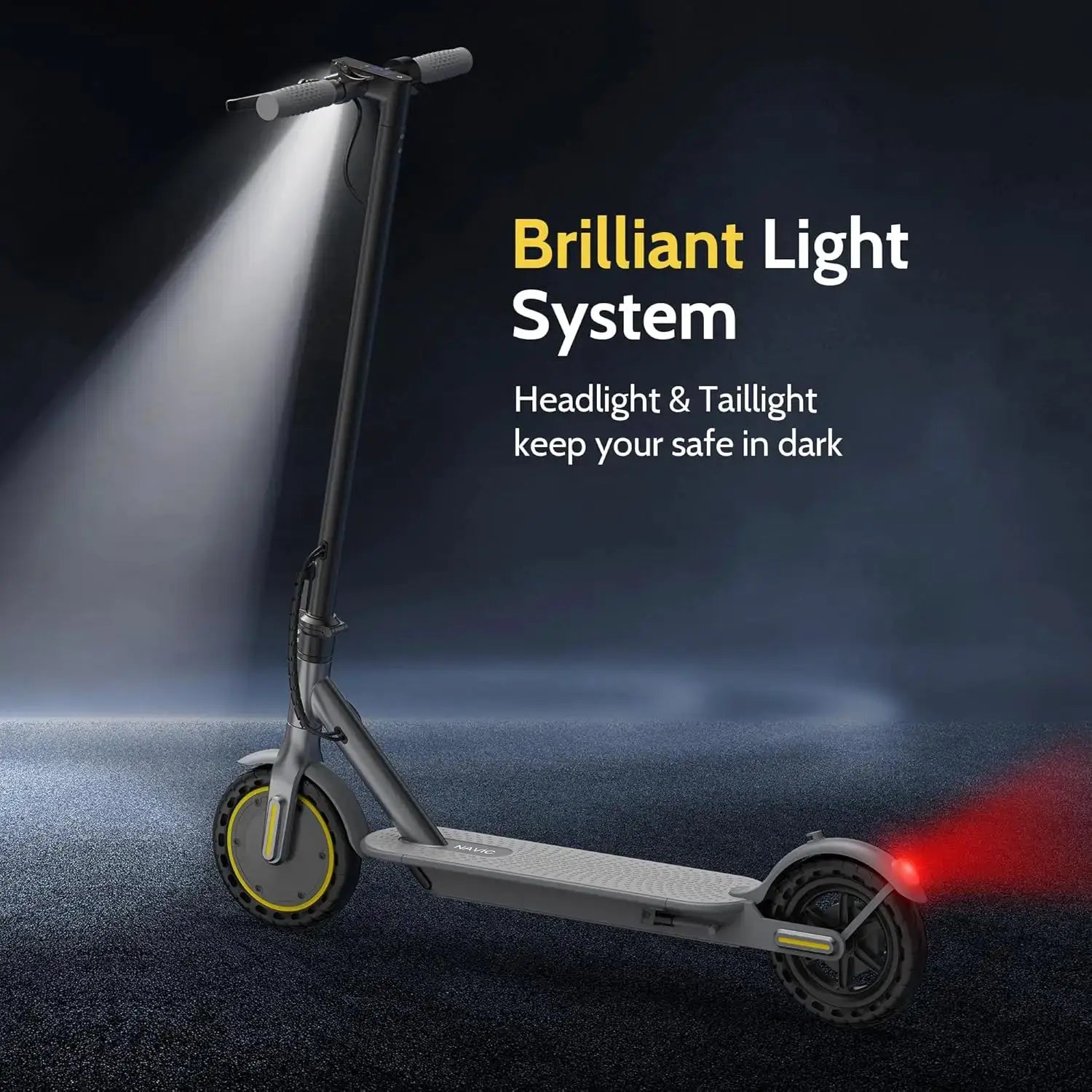 NAVIC T5 Electric Scooter 350W 19MPH APP Smart Control Scooter 8.5inch Solid tire Folding E-Scooter 22Miles Max Range for Adult by Beastly Survival Outlet