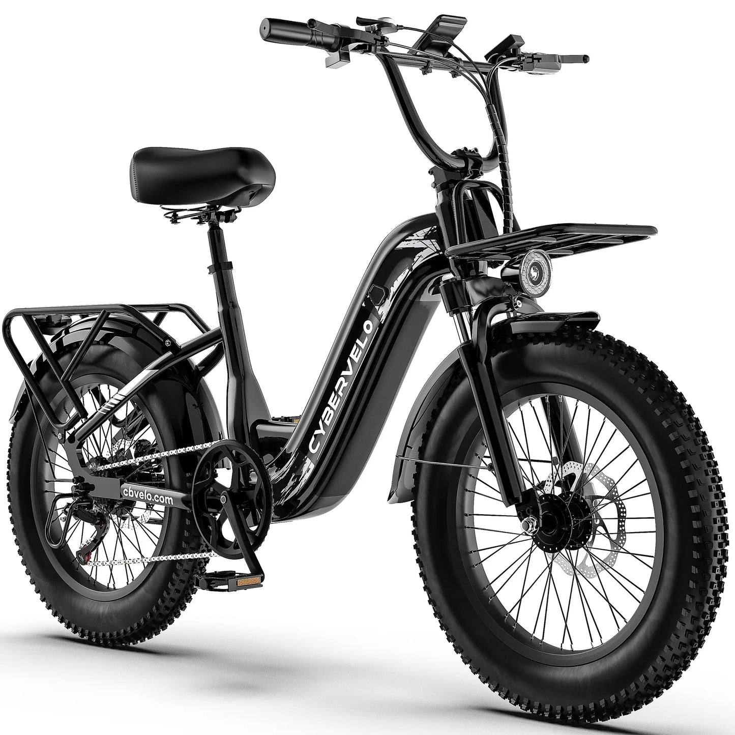 Cybervelo 1000W Peak Step-Thru Electric Bike for Adults 20" Fat Tire 7-Speed Commuter E-Bike Up to 80 Miles Long Range 48V 20Ah Removable Battery EK12 EK8 by Beastly Survival Outlet