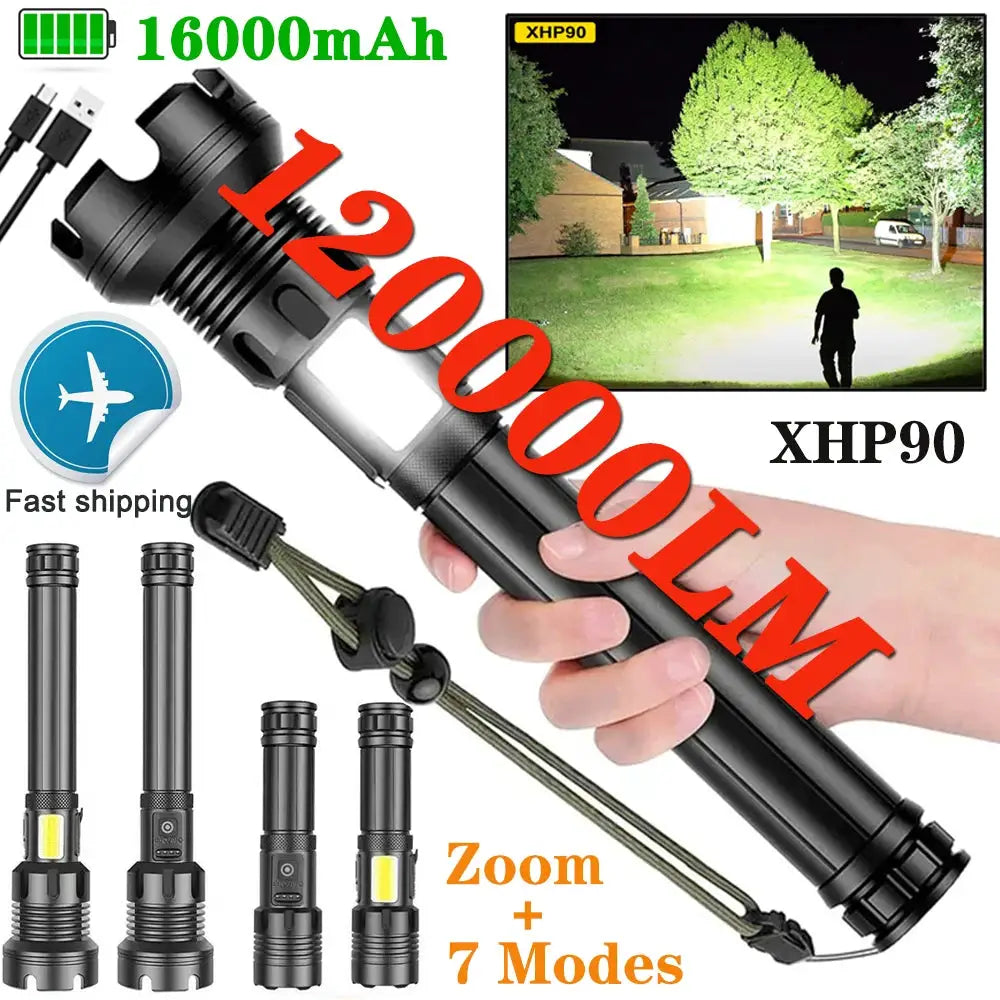 Rechargeable Flashlight Floodlight Tactical Lumens Led Torch by Beastly Survival Outlet