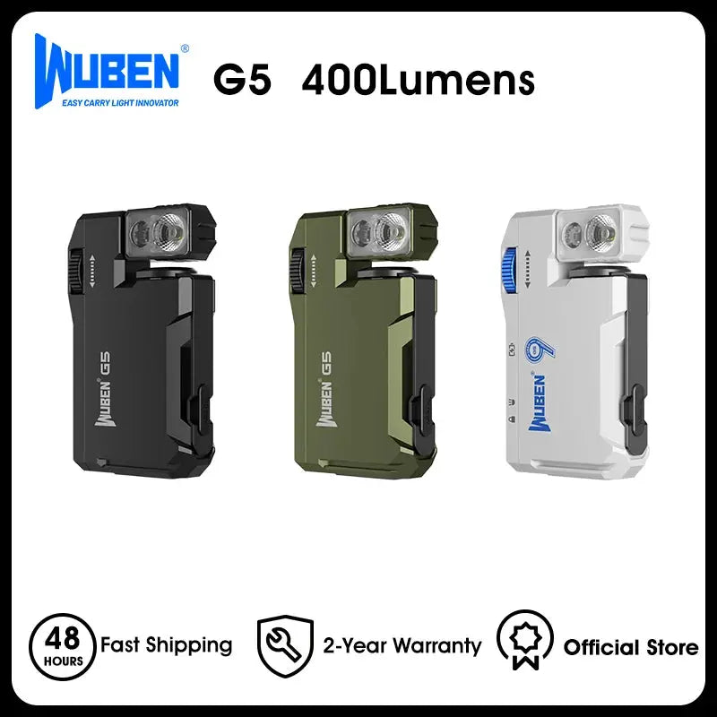 Wuben G5 Rechargeable EDC Flashlight 400 Lumens Dual RGB LED by Beastly Survival Outlet