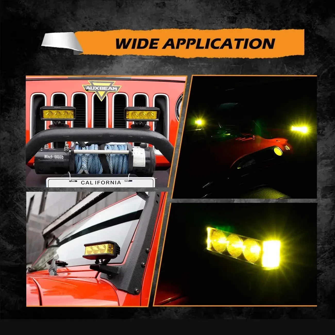 AUXBEAM 5 Inch 60W LED Driving Fog Lights for Jeep Truck SUV