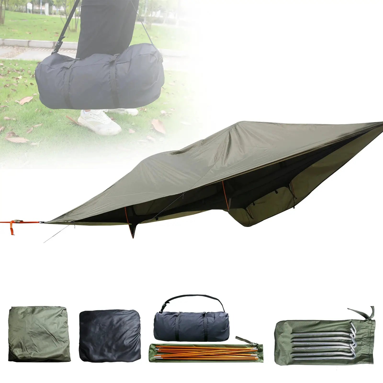 Two Person Tree Tent Hammock With Mosquito Net Plus Rain Fly by Beastly Survival Outlet