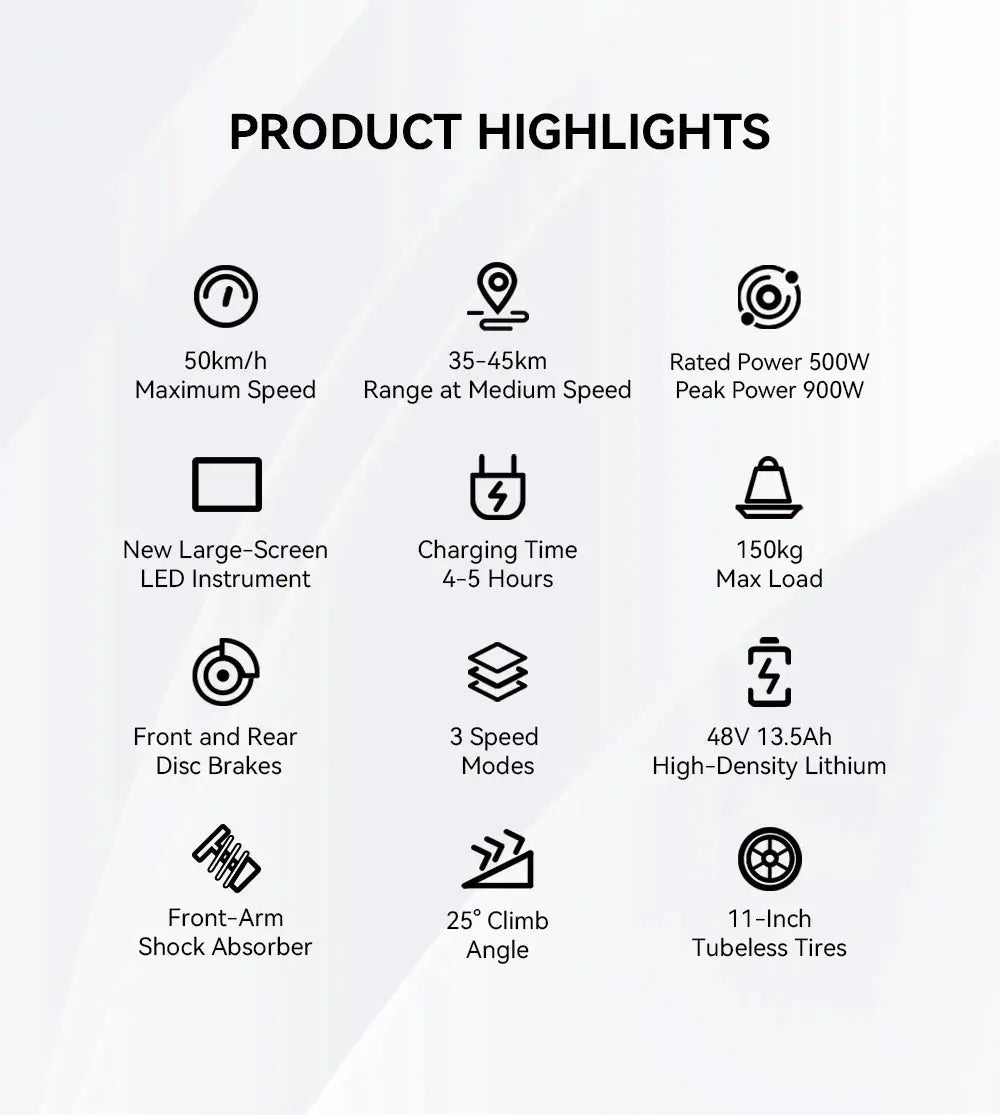 OOTD T10 Adult Foldable Electric Scooter, Max 900W Motor & 18Ah Battery, 45-60km Range, 11 Inch All-Terrain by Beastly Survival Outlet