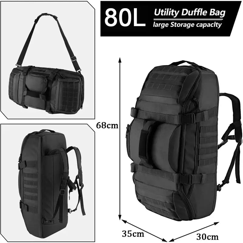 LQARMY 30L 45L 80L Sport Travel Bag Molle Tactical Backpack Gym Fitness Bag Large Duffle Bags for Camping Hunting Fishing by Beastly Survival Outlet