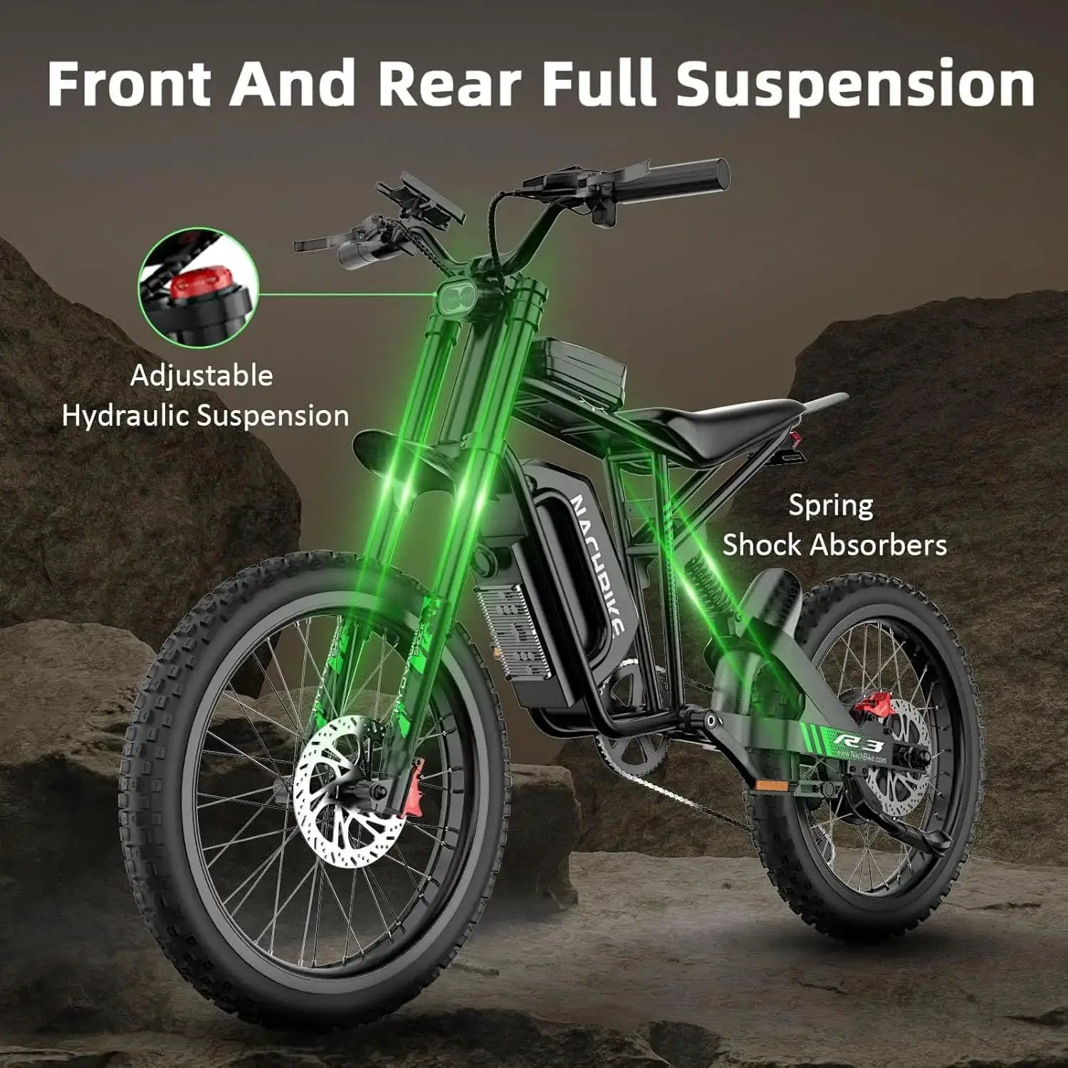 R3 50MPH Electric Dirt Bike 60V25Ah 1200Wh Battery 6000W Electric Bike Max 50Miles Ebike 19" Motorcycle Dual Hydraulic Brake by Beastly Survival Outlet