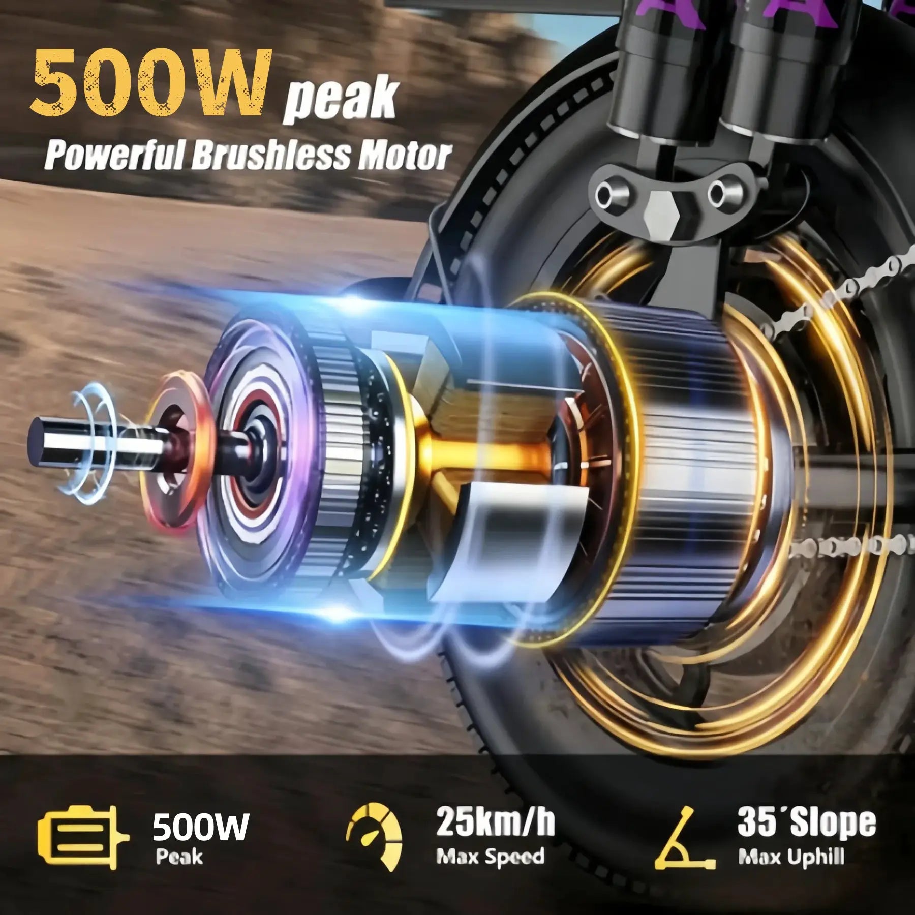 Foldable electric bicycle for adults, equipped with 14-inch tires, featuring 8 shock absorbers, a 500W motor power, a 48V 15Ah c by Beastly Survival Outlet