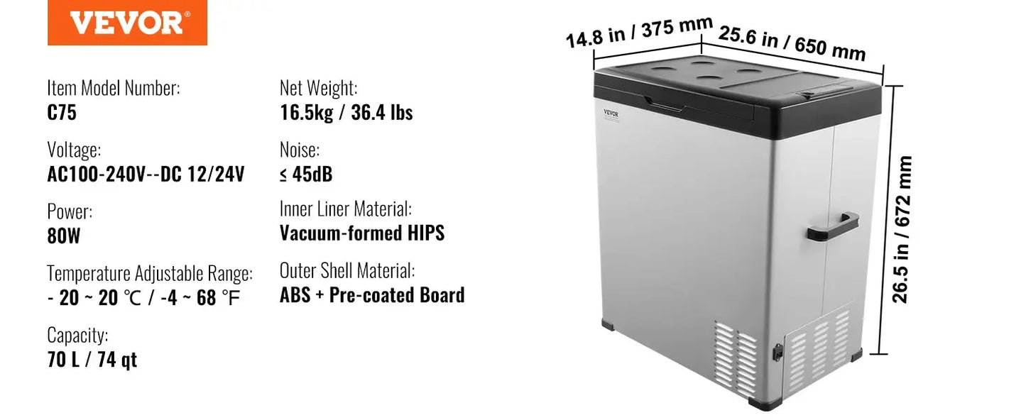 SucceBuy 8L to 75L Car Refrigerator Fridge Portable Icebox Single&Dual Zone w/Blue Tooth Temp Adjustable for Outdoor Camping RV by Beastly Survival Outlet