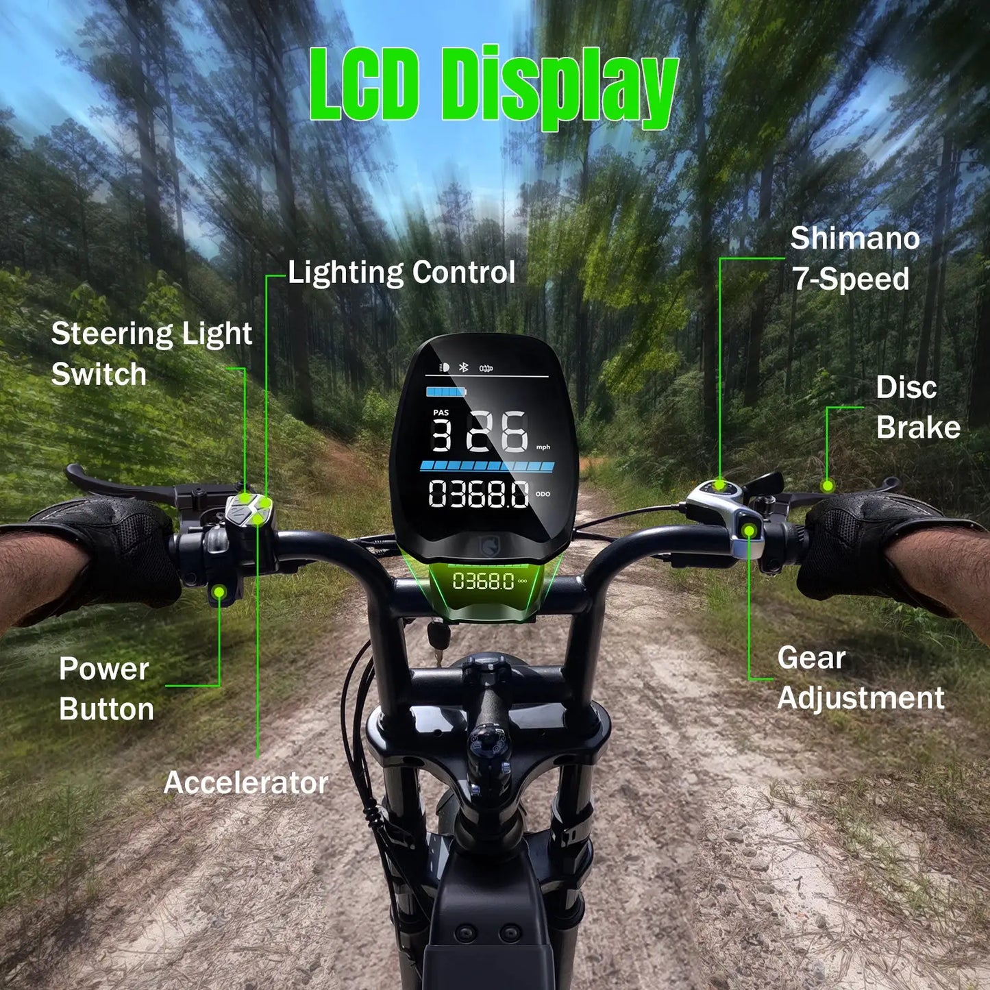 TST 1500W Electric Bike, 48V 15Ah, 28 MPH, 60 Miles Range, 20" Fat Tires, Rear Seat by Beastly Survival Outlet