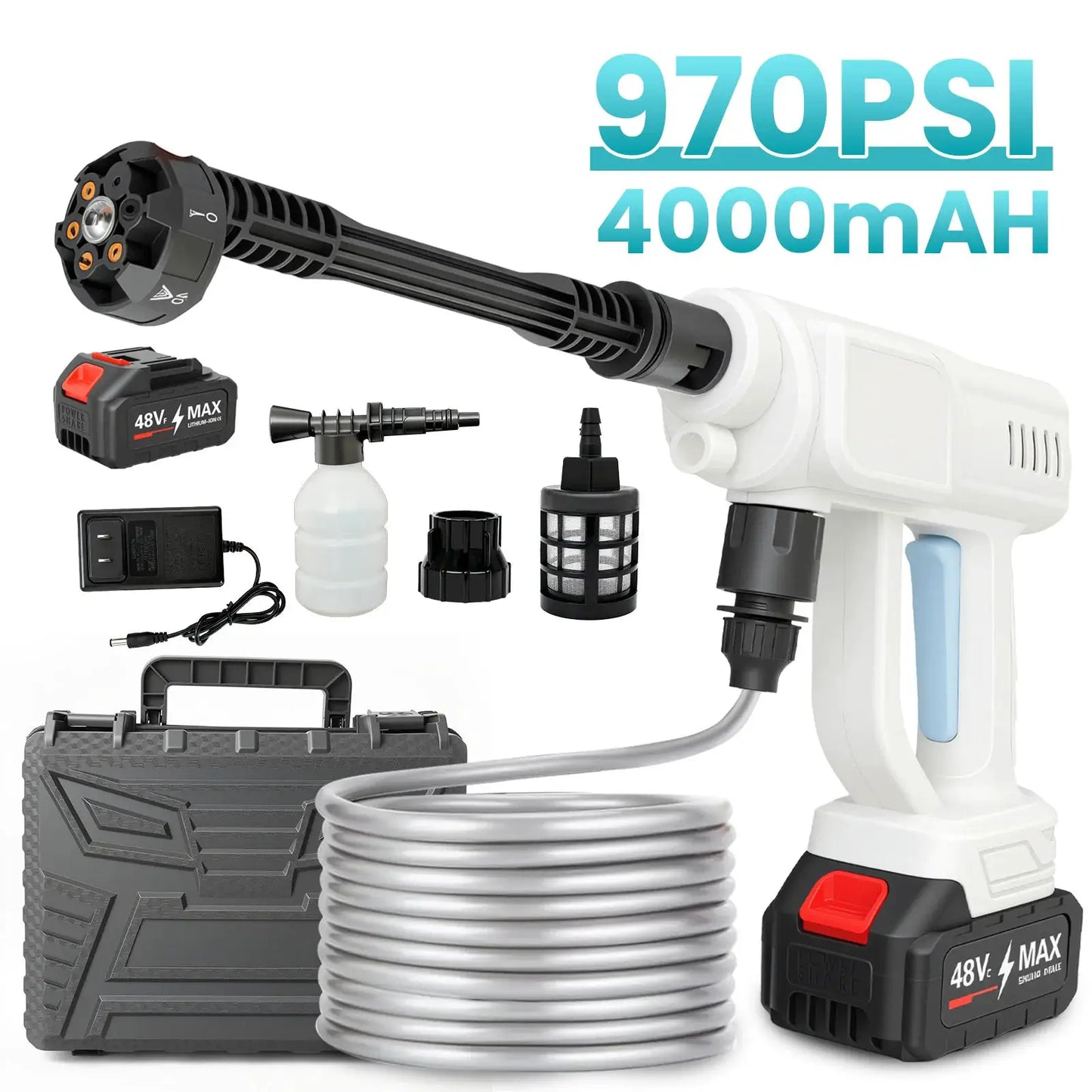 Compact Portable Cordless Pressure Washer 21V 970 PSI KitMax by Beastly Survival Outlet