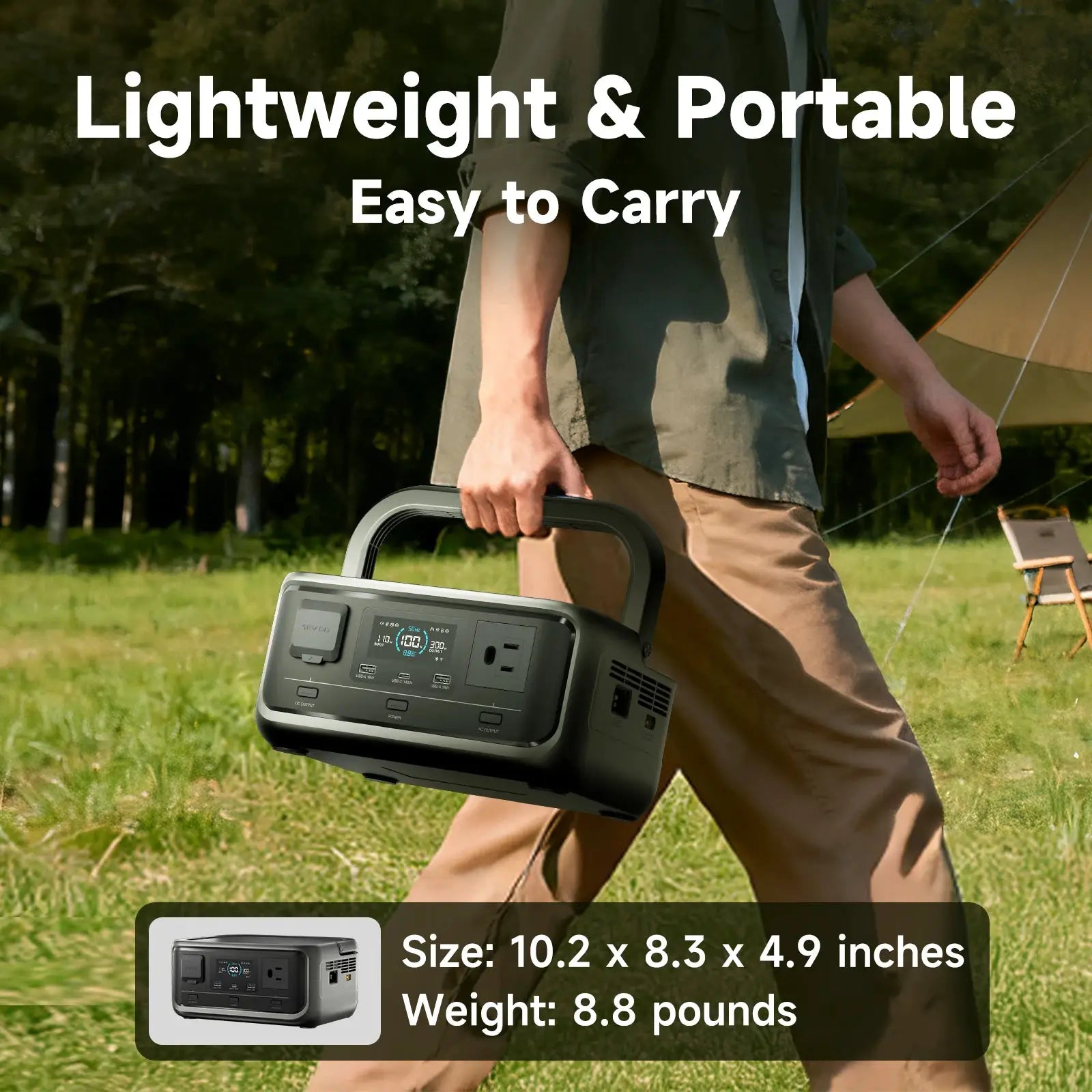 Allpowers P300 256Wh Solar Generator 100W Foldable Panel RVs by Beastly Survival Outlet