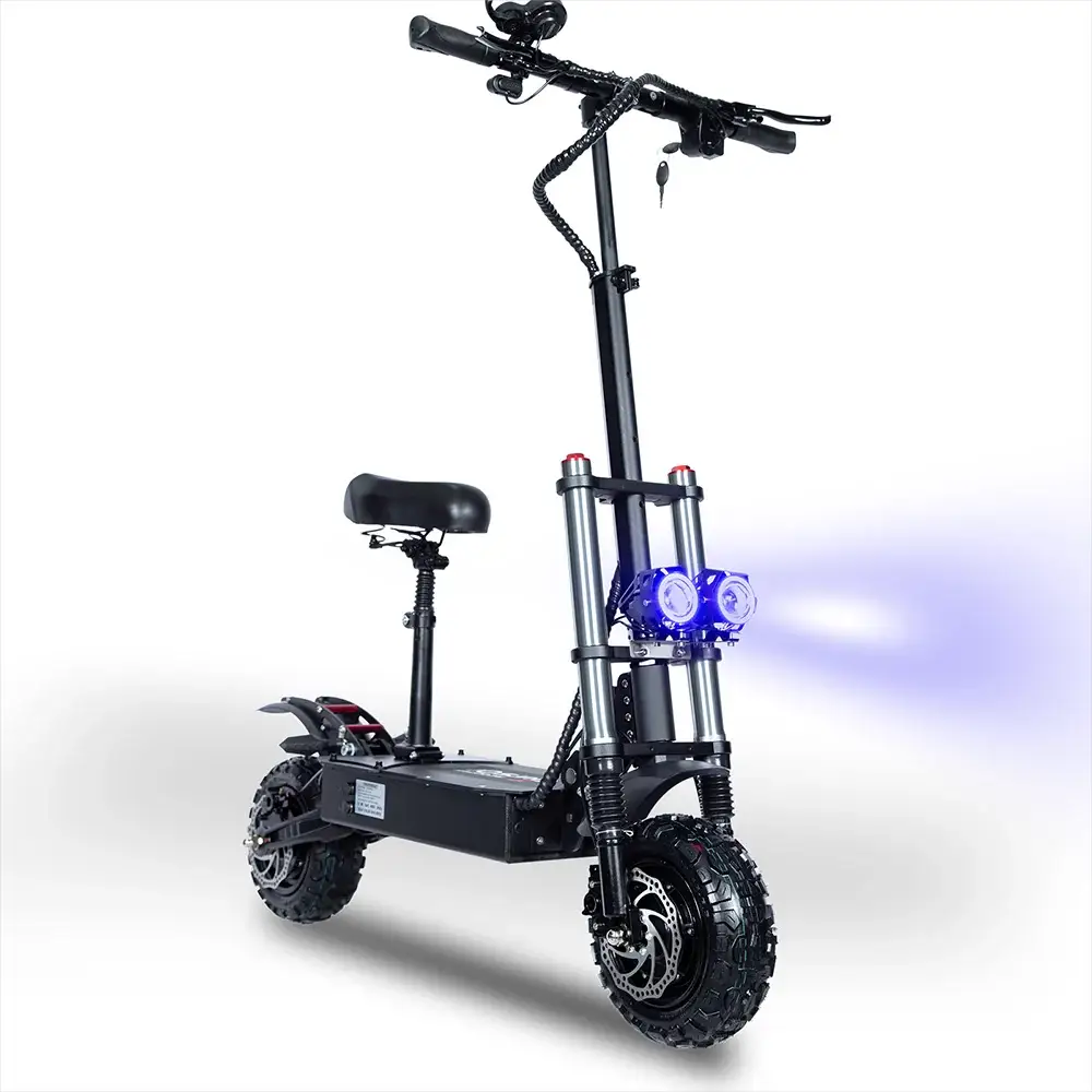6000W 60V 40Ah 11 inch off-road tyre Kick scooter dual motors removable seat hydraulic shock absorption Folding Electric Scooter by Beastly Survival Outlet