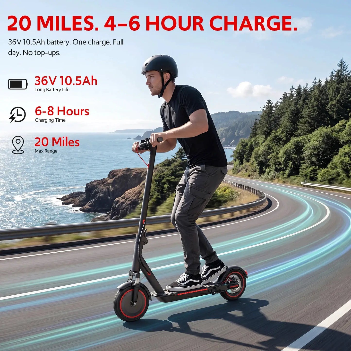 Electric Scooter Adults, Foldable E-Scooter with Front Suspension & Front/Rear Turn Signal Lights, 10" Large Honeycomb Solid Tires, 550W Motor, 36V 10.5AH Battery, Up to 20 Miles Range & 22 MPH by Beastly Survival Outlet