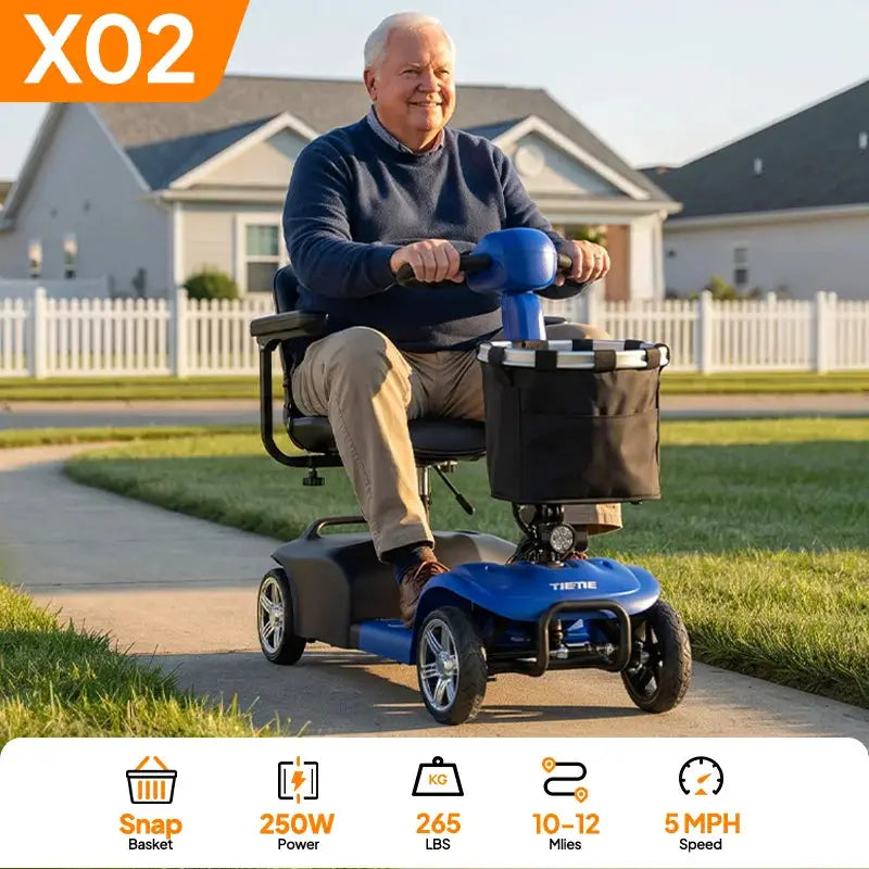 X02 4 Wheel Folding Electric Elderly Mobility Scooter 250W Motor 24V 10.4Ah Lead-acid Battery,Battery 10Miles Range 5MPH Solid Tires Anti‑tip Wheels LED Light For Seniors Disabled Adults by Beastly Survival Outlet X02 4 Wheel Folding Electric Elderly Mobility Scooter 250W Motor 24V 10.4Ah Lead-acid Battery,Battery 10Miles Range 5MPH Solid Tires Anti‑tip Wheels LED Light For Seniors Disabled Adults Beastly Survival Outlet