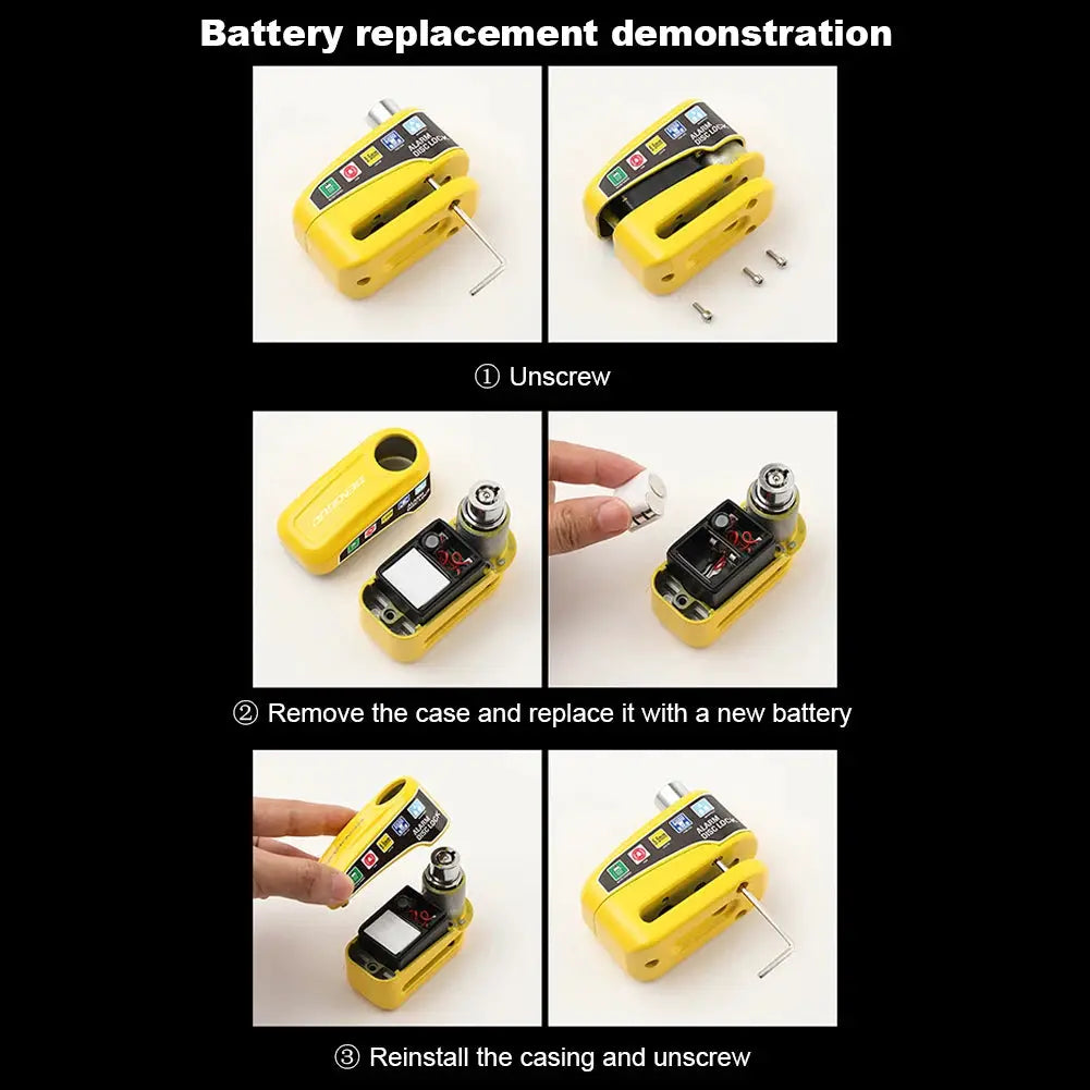 Motorcycle Disc Lock Alarm Padlock For Wheel Security System by Beastly Survival Outlet