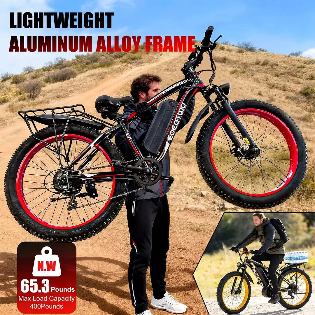 1500W Fat Tire Electric Bike 34MPH 48V 15Ah Aluminum MTB Pro by Beastly Survival Outlet