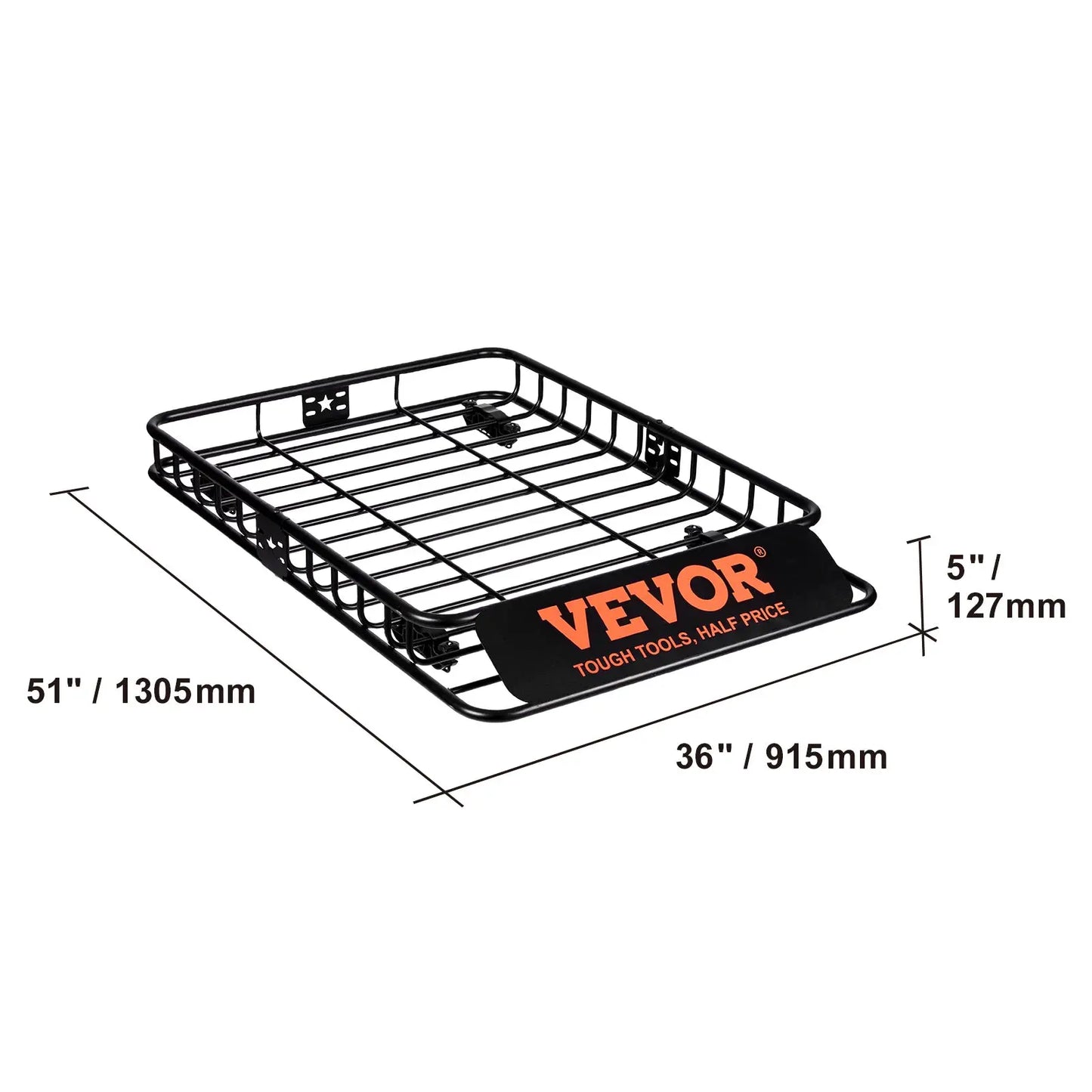 SucceBuy Roof Rack Cargo Basket 46"x36"x4.5" / 51"x36"x5" Rooftop Cargo Carrier Heavy-Duty 200LBS Capacity for SUV Truck Vehicle by Beastly Survival Outlet