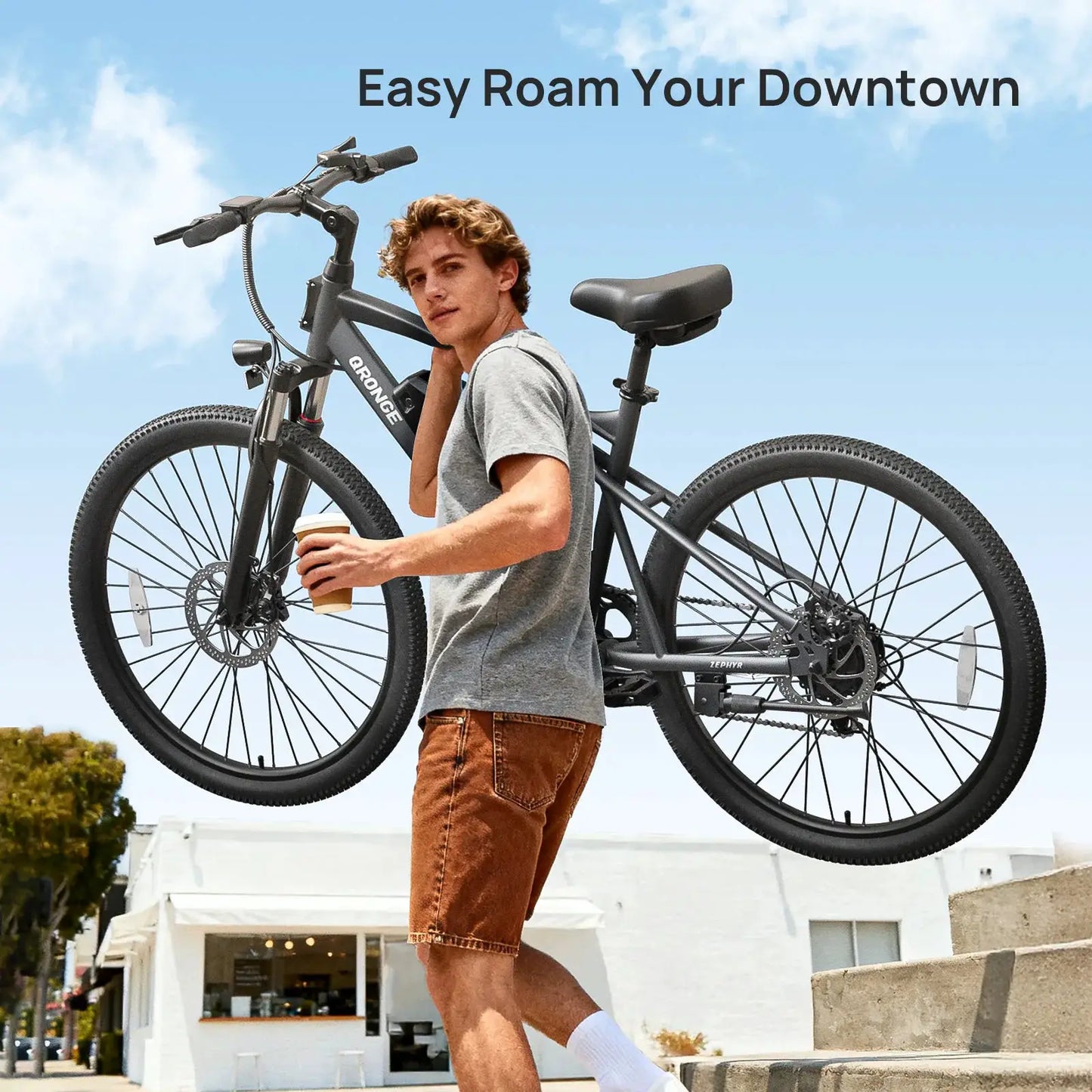 QRONGE Zephyr Electric Bike for Adults 1000W Peak Motor 486Wh Battery Mountain Electric Bicycle 26'' Tire Full Suspension E-bike by Beastly Survival Outlet