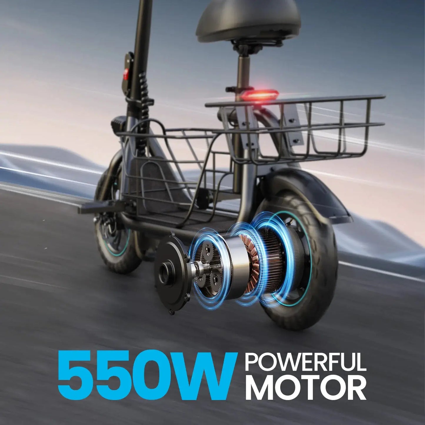 Gyroor Electric Scooter with Basket for Pet, 3 Riding Modes Foldable Electric Scooter for Adults - up to 20 Miles 18.6MPH by Beastly Survival Outlet