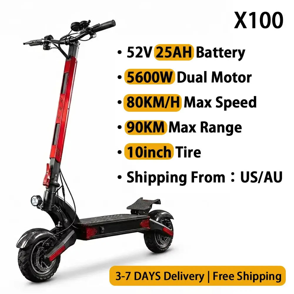 Ajoosos 2400W Dual Motor Electric Scooter Foldable 80kmh Pro by Beastly Survival Outlet