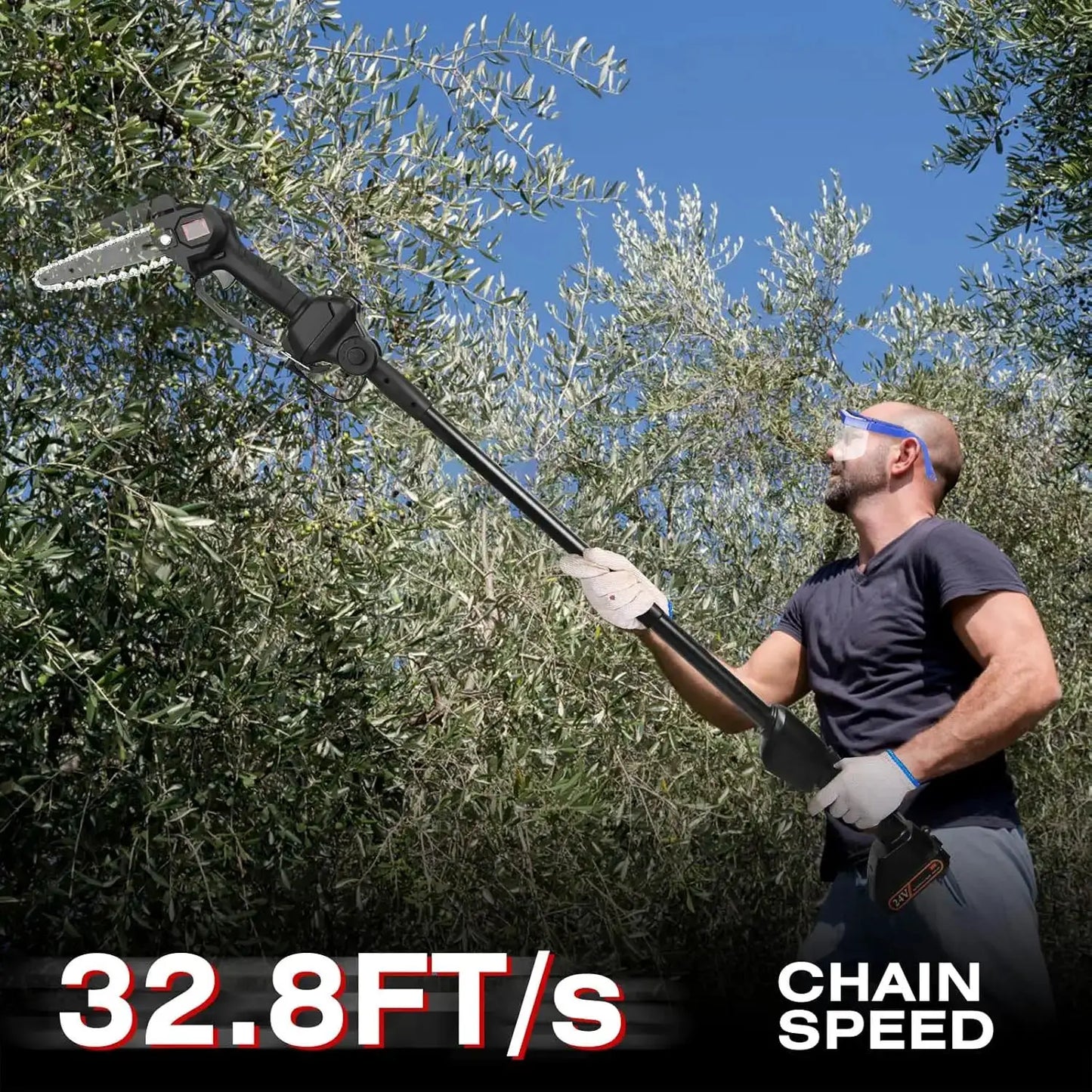 High-branch Handheld Saw Mini Electric Rechargeable Lithium Battery Single-hand Saw Pruning Felling 2-in-1 Cordless Pole Saw by Beastly Survival Outlet
