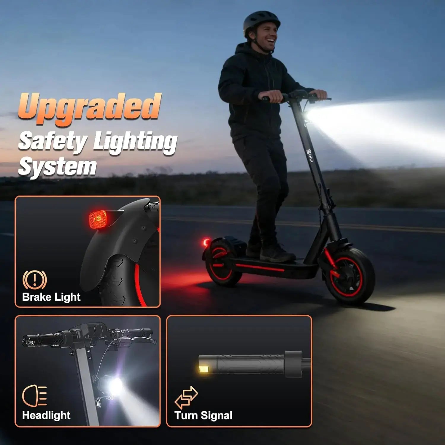 2026 Adults Electric Scooter 1200W Motor Top Speed 30MPH 48V 15AH Battery 10 Inch Off-Road Tires Sport Commuter Folding E-Scooter by Beastly Survival Outlet