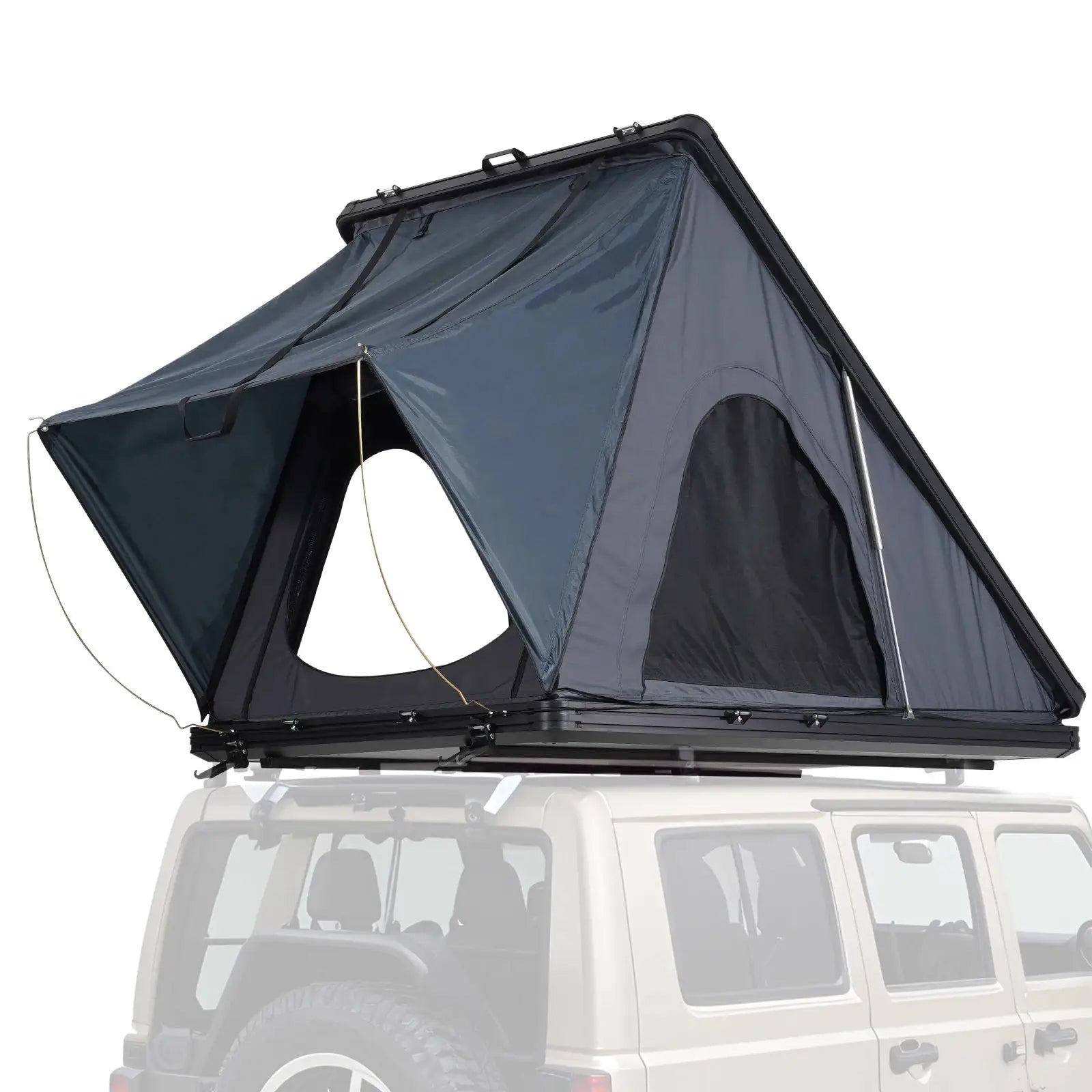 SucceBuy Rooftop Tent Hard Shell Roof Top with Telescopic Ladder Thick Mattress Waterproof Windproof for Jeep Van Pickup Truck by Beastly Survival Outlet