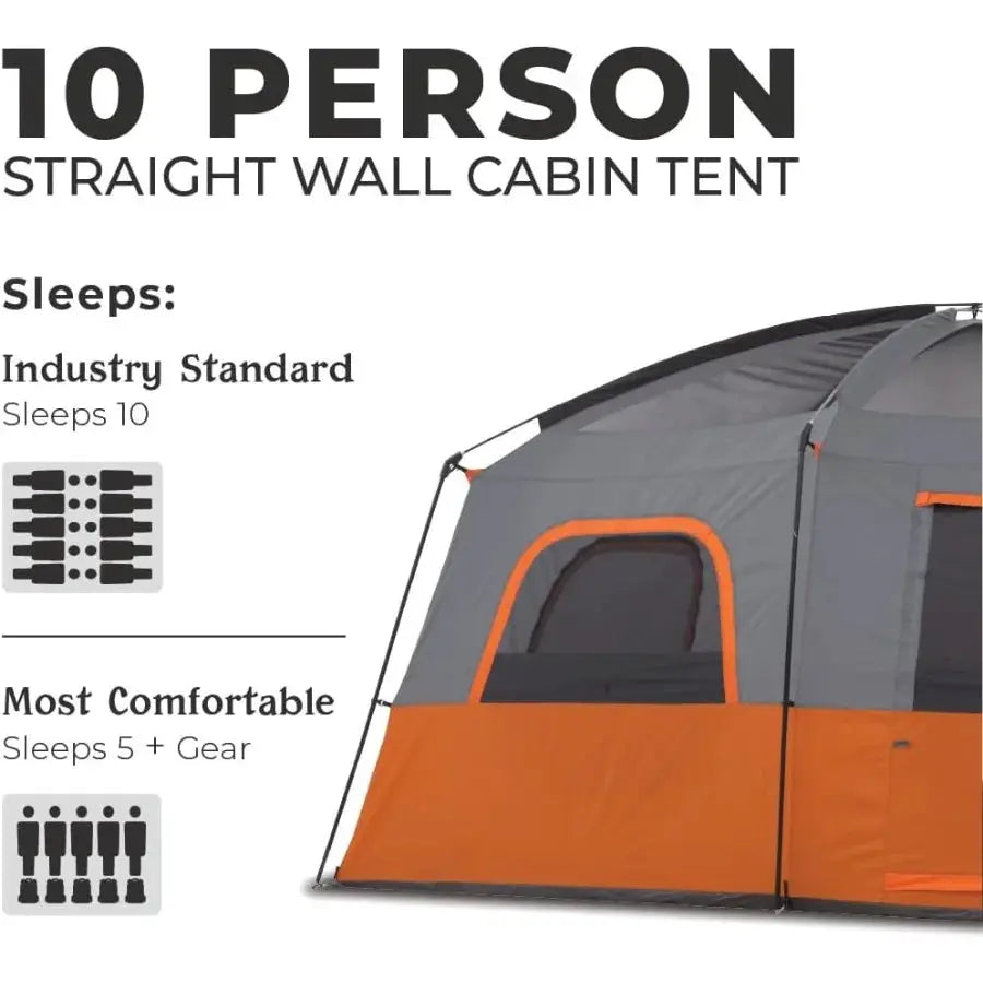 Tent for Family Camping 10 Person/ 11 Person/ 12 Person Large Multi Room Cabin Tents for Car Camping and Outdoor Adventures by Beastly Survival Outlet